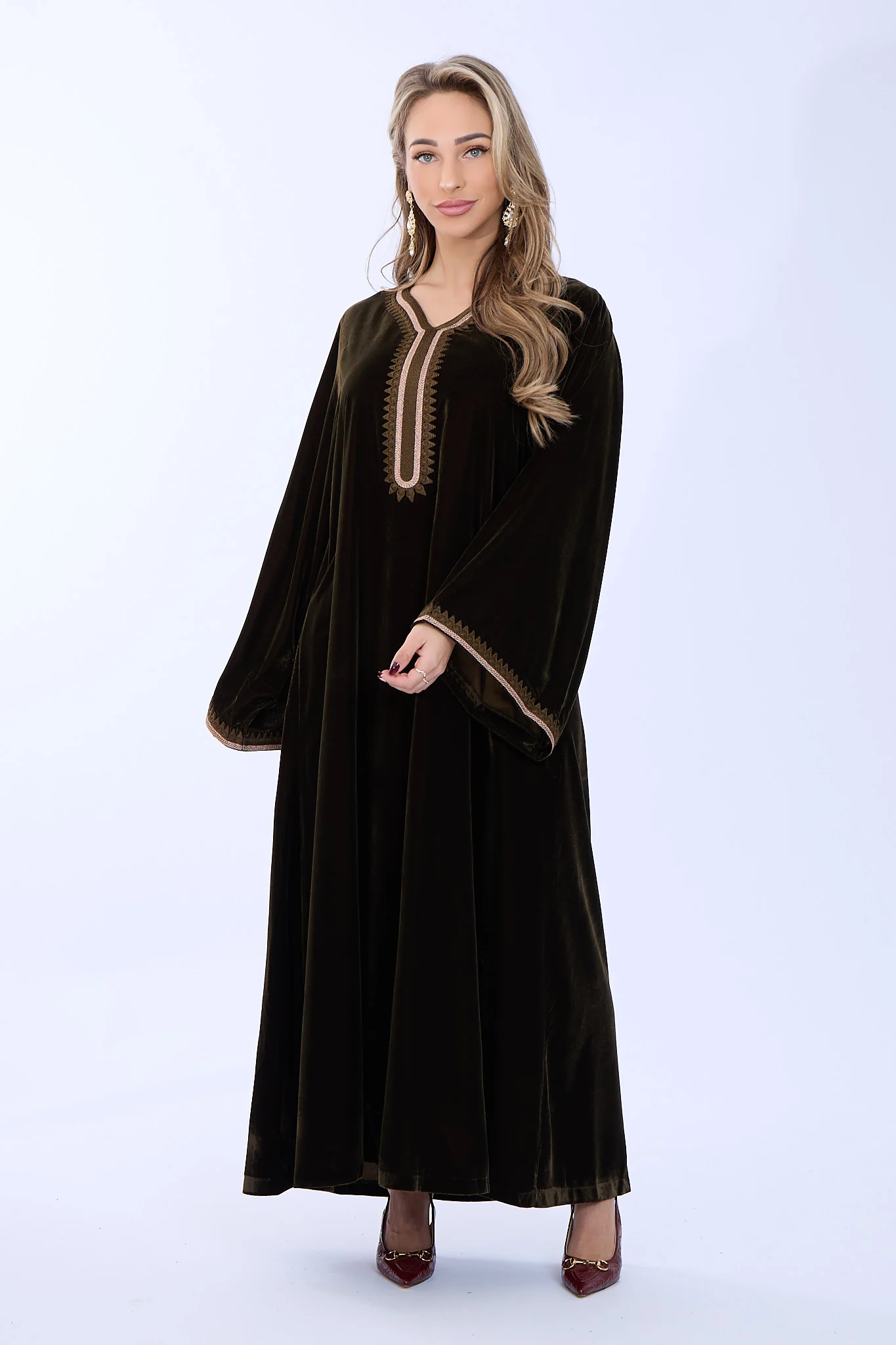 Caftan Dania Olive Green - Image 3