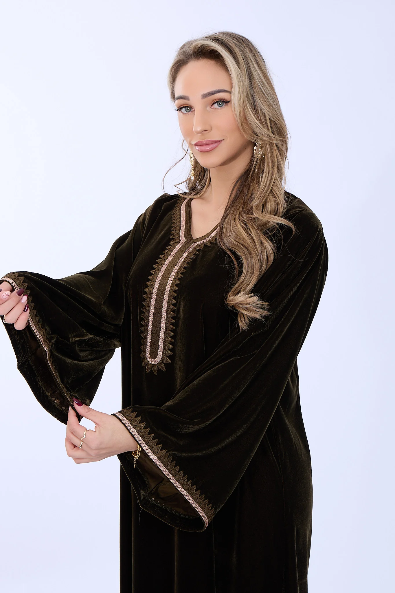 Caftan Dania Olive Green - Image 6