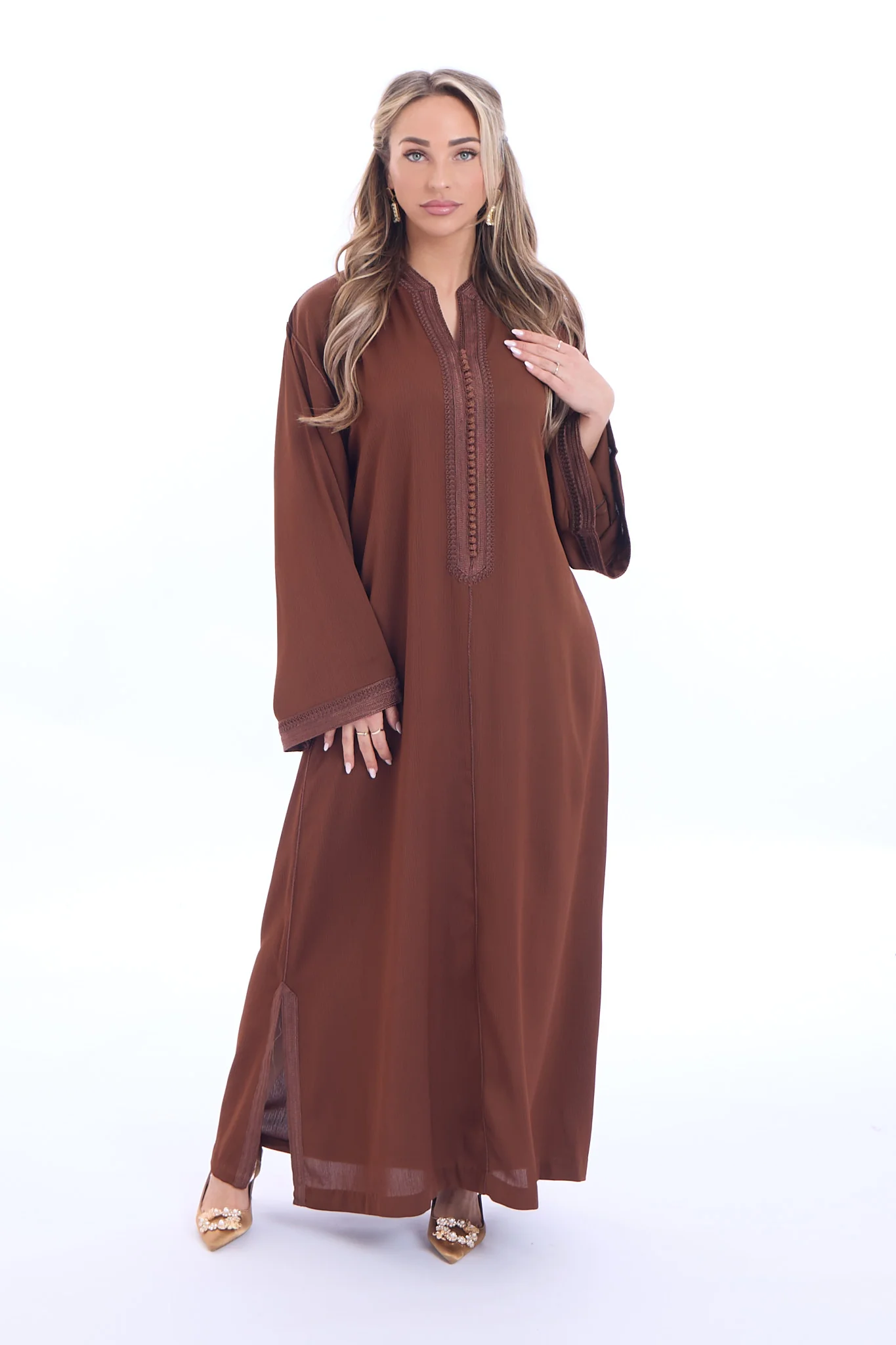 Caftan Haneen Coffee Brown - Image 5