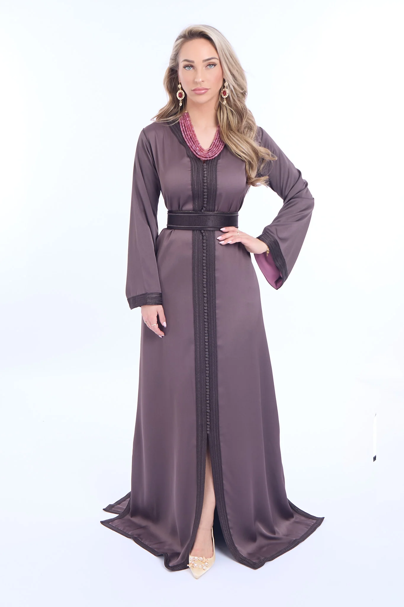 Caftan Imaan Coffee Brown - Image 3