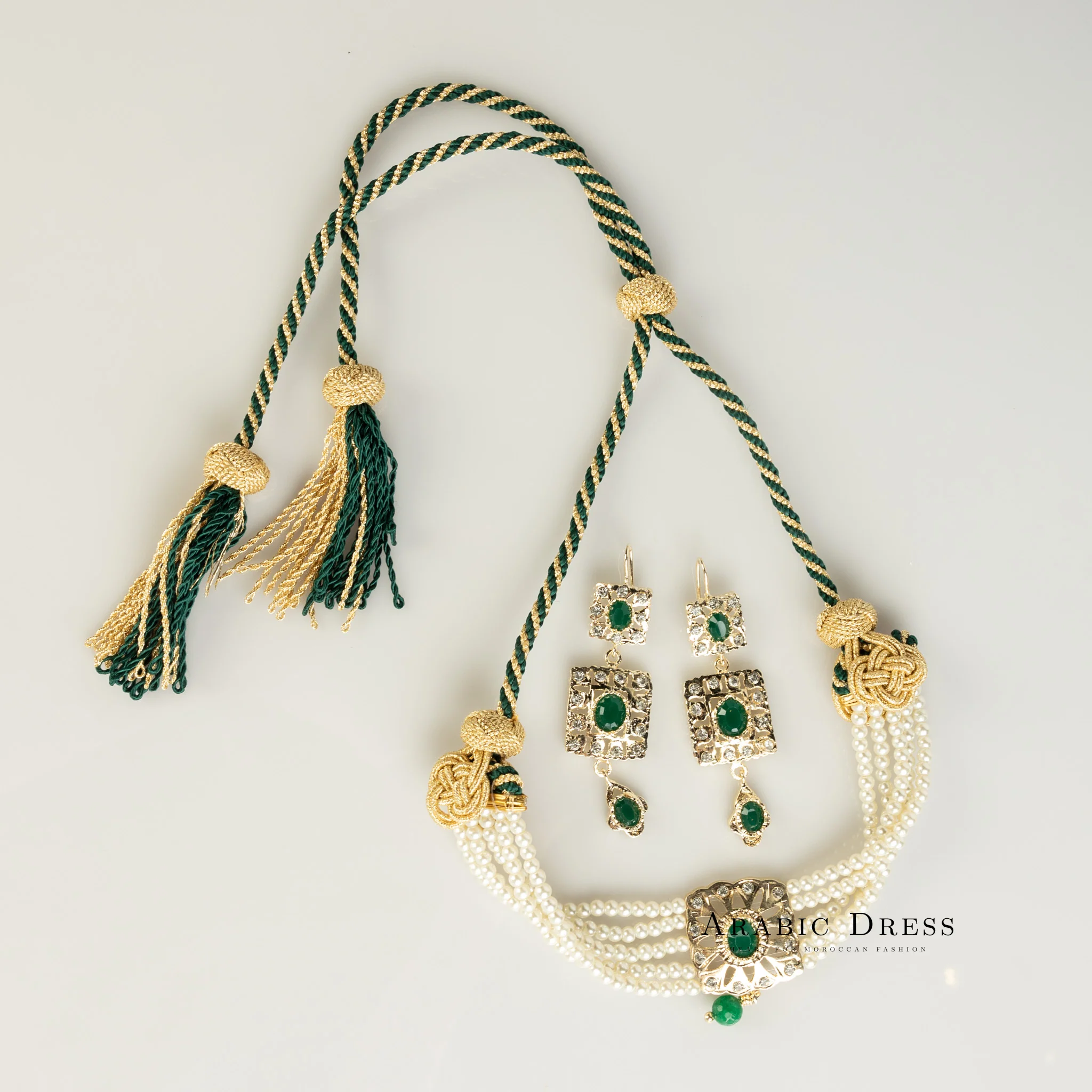 Pearl Green Nifa necklace set - Image 3