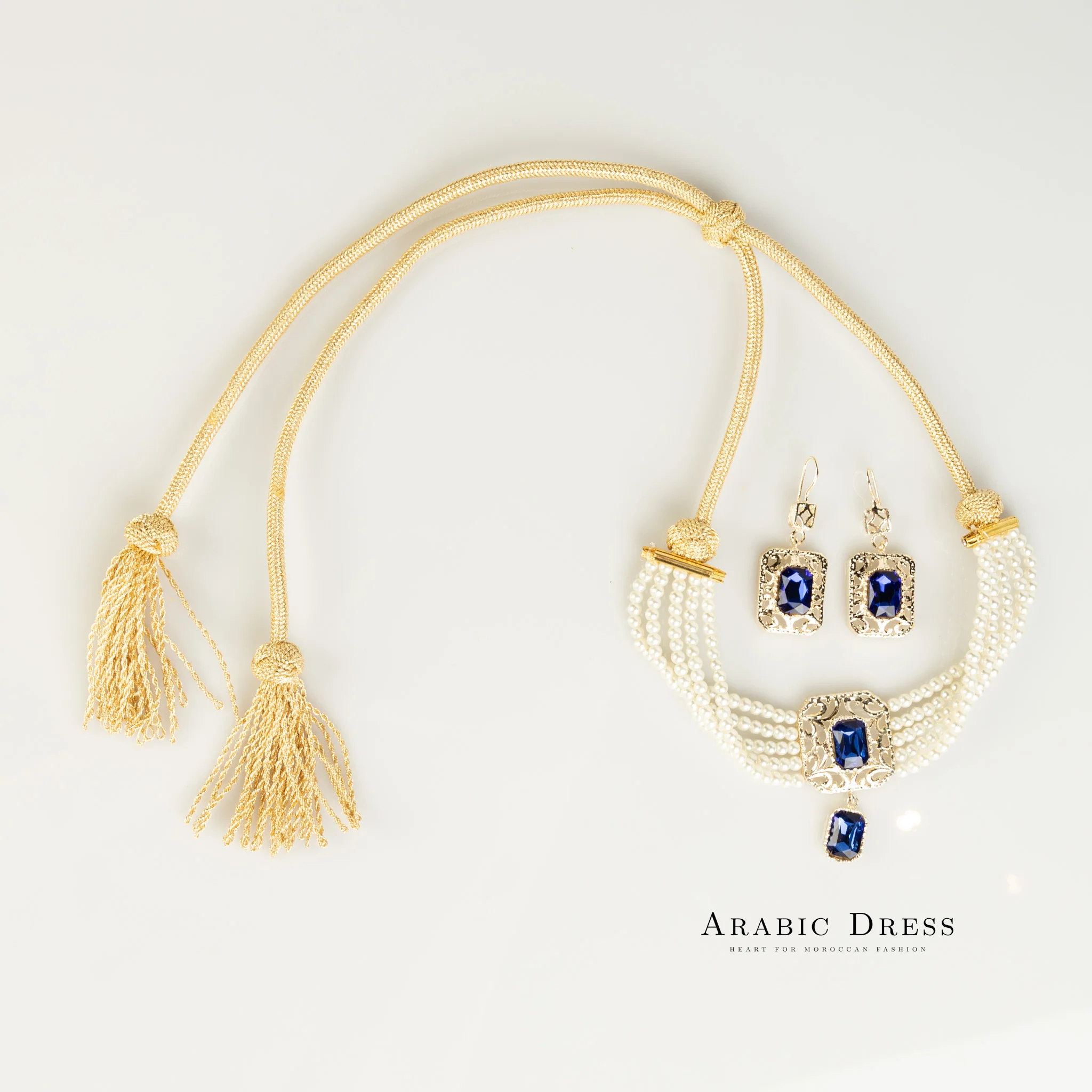 Pearl blue Nifa necklace set - Image 3