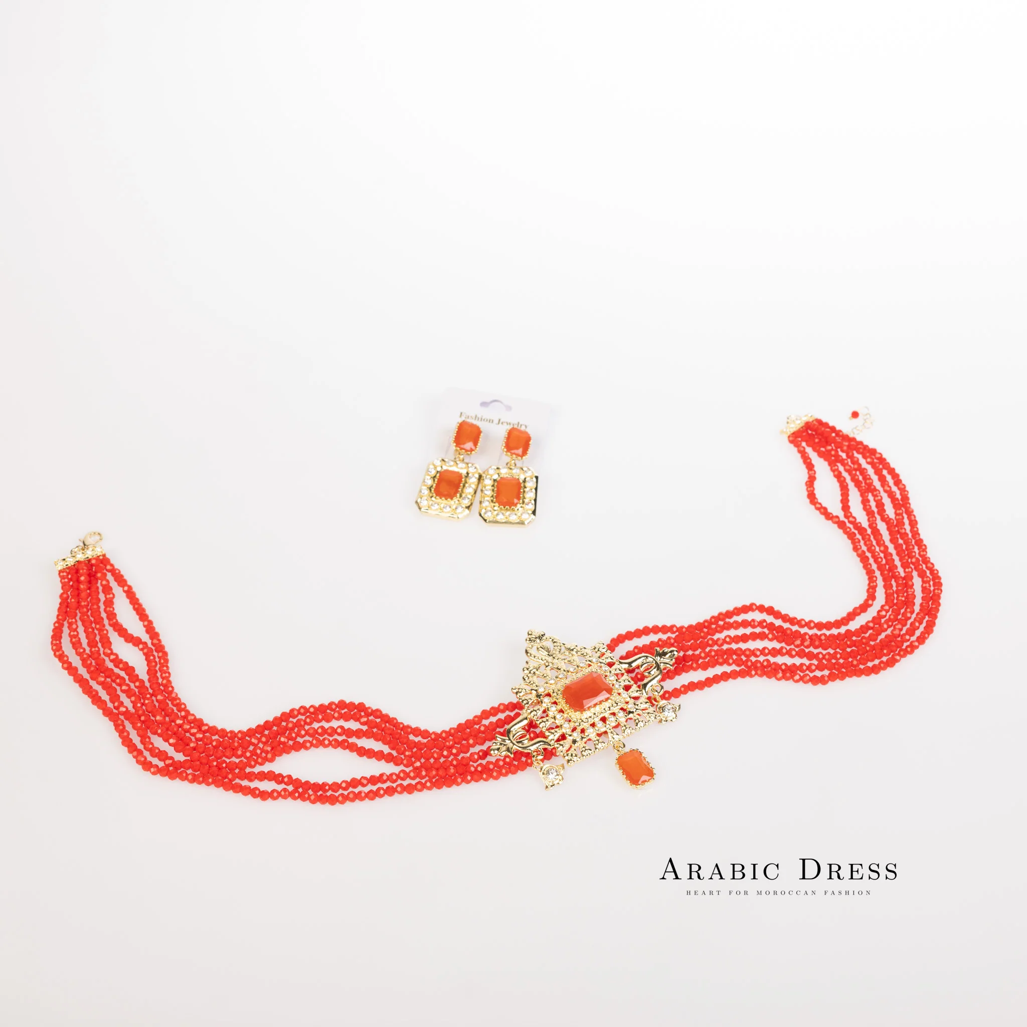 Orange Youra Necklace set - Image 3