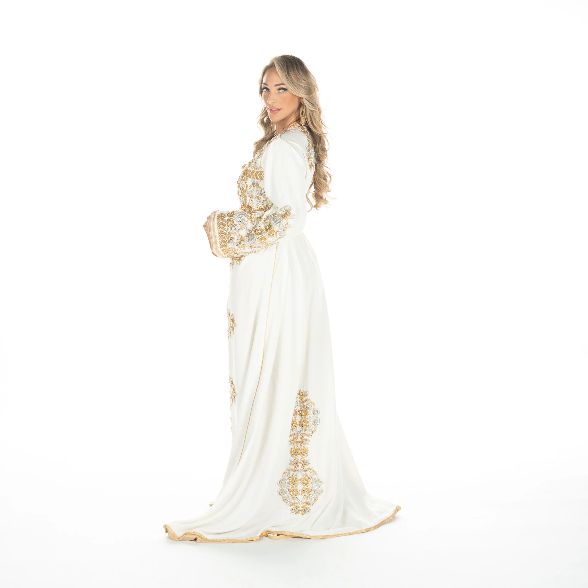 Exclusieve Caftan Nisma Brokenwhite - Image 4