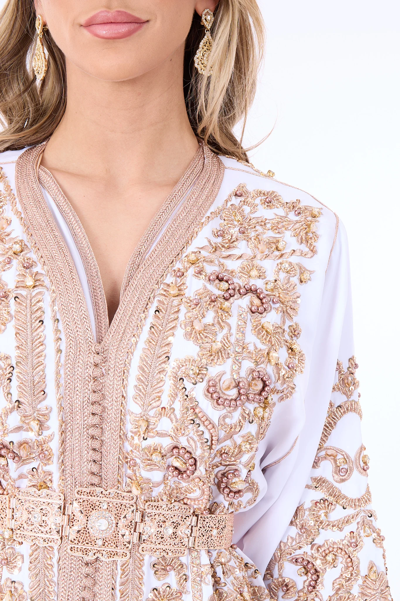 Exclusive Caftan Arwa white-Bronz - Image 5