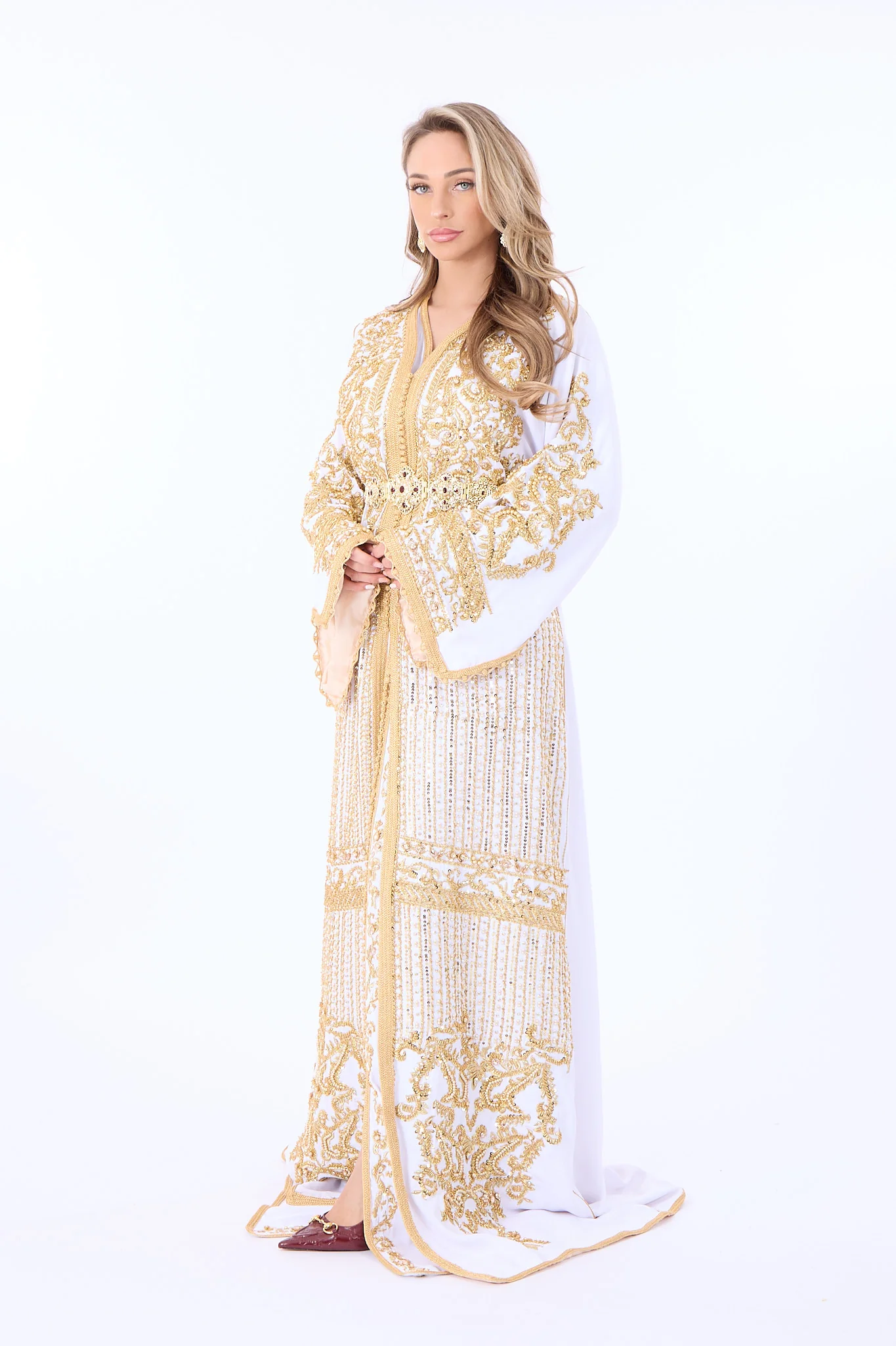 Exclusive Caftan Mervat Brokenwhite - Image 3