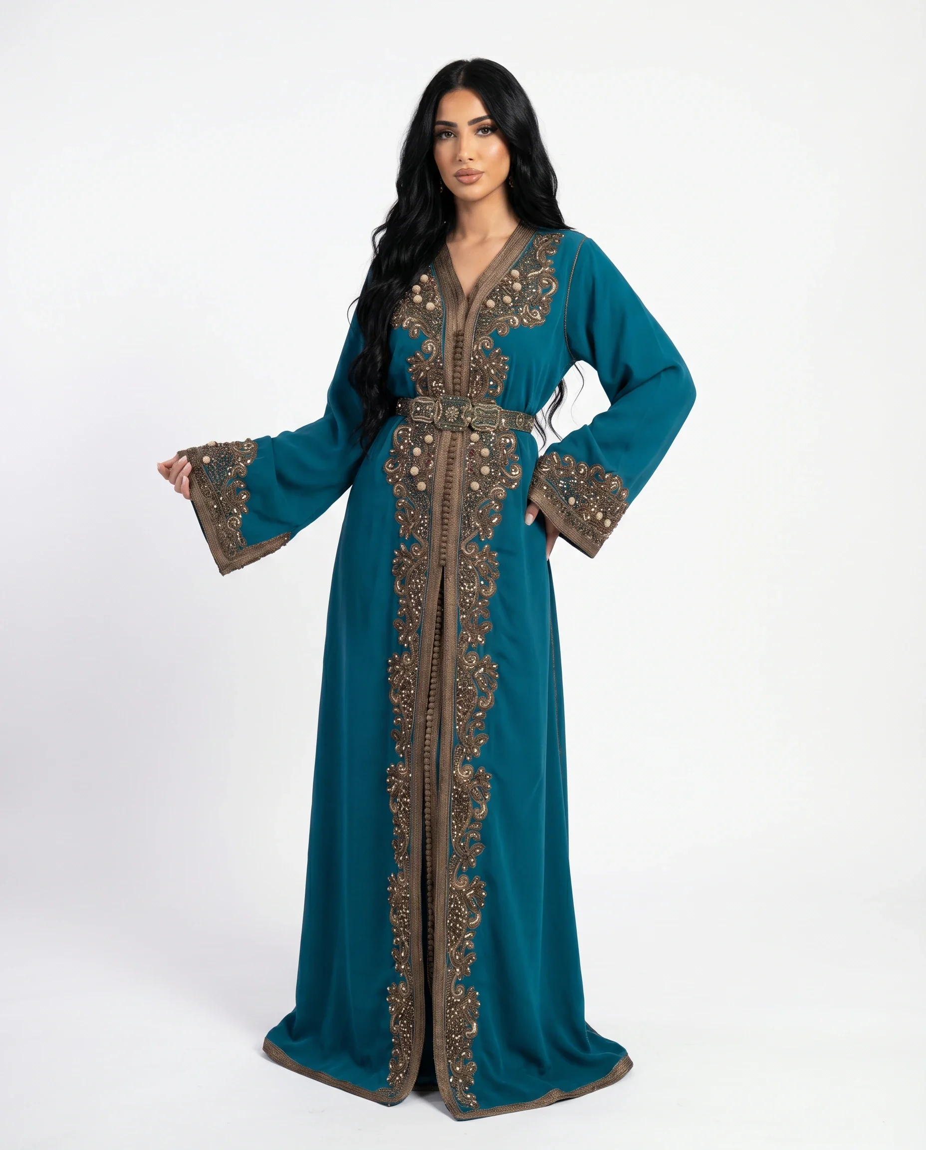 Exclusive Caftan selma Insectgreen