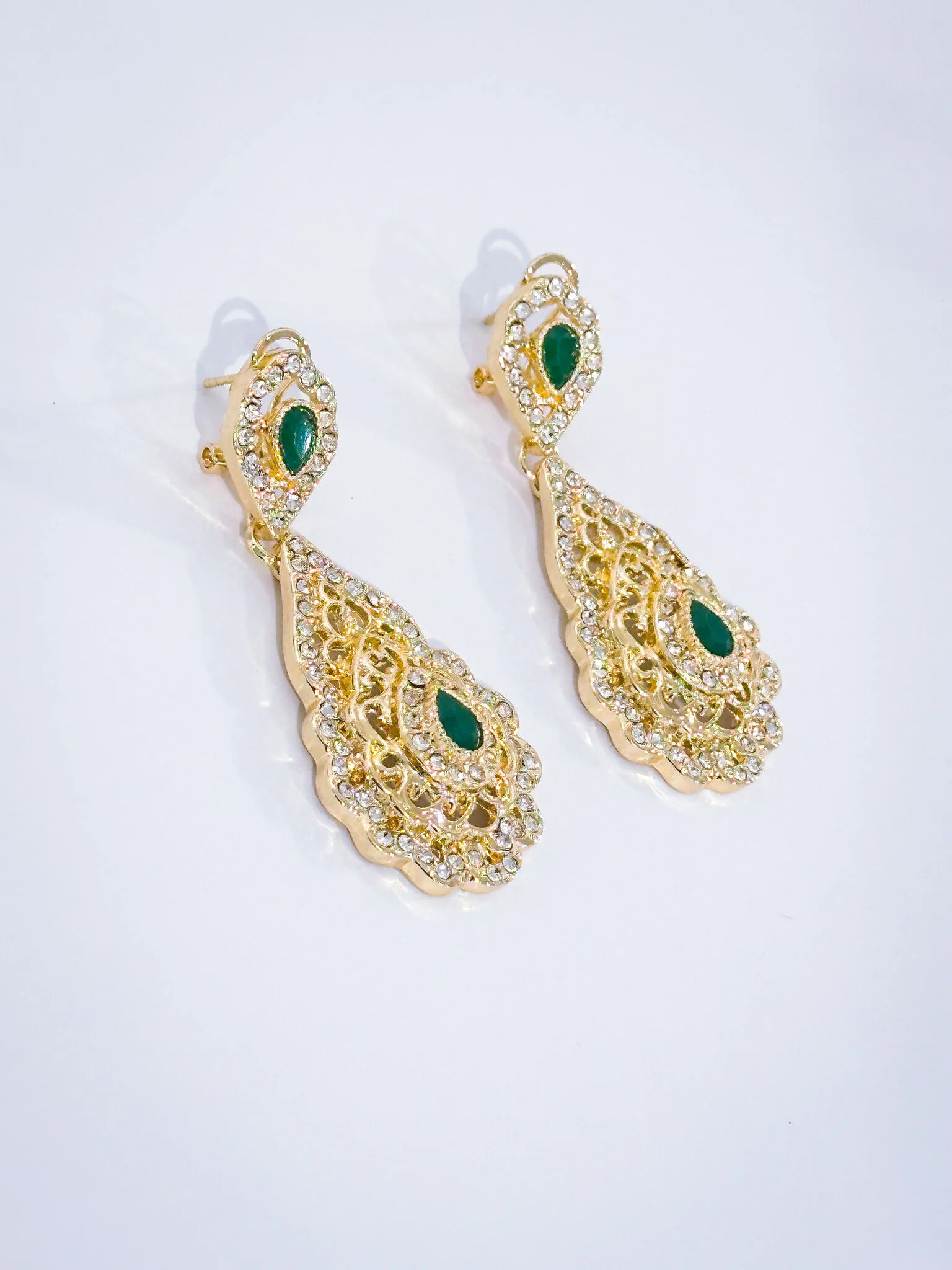 Green flower Earrings
