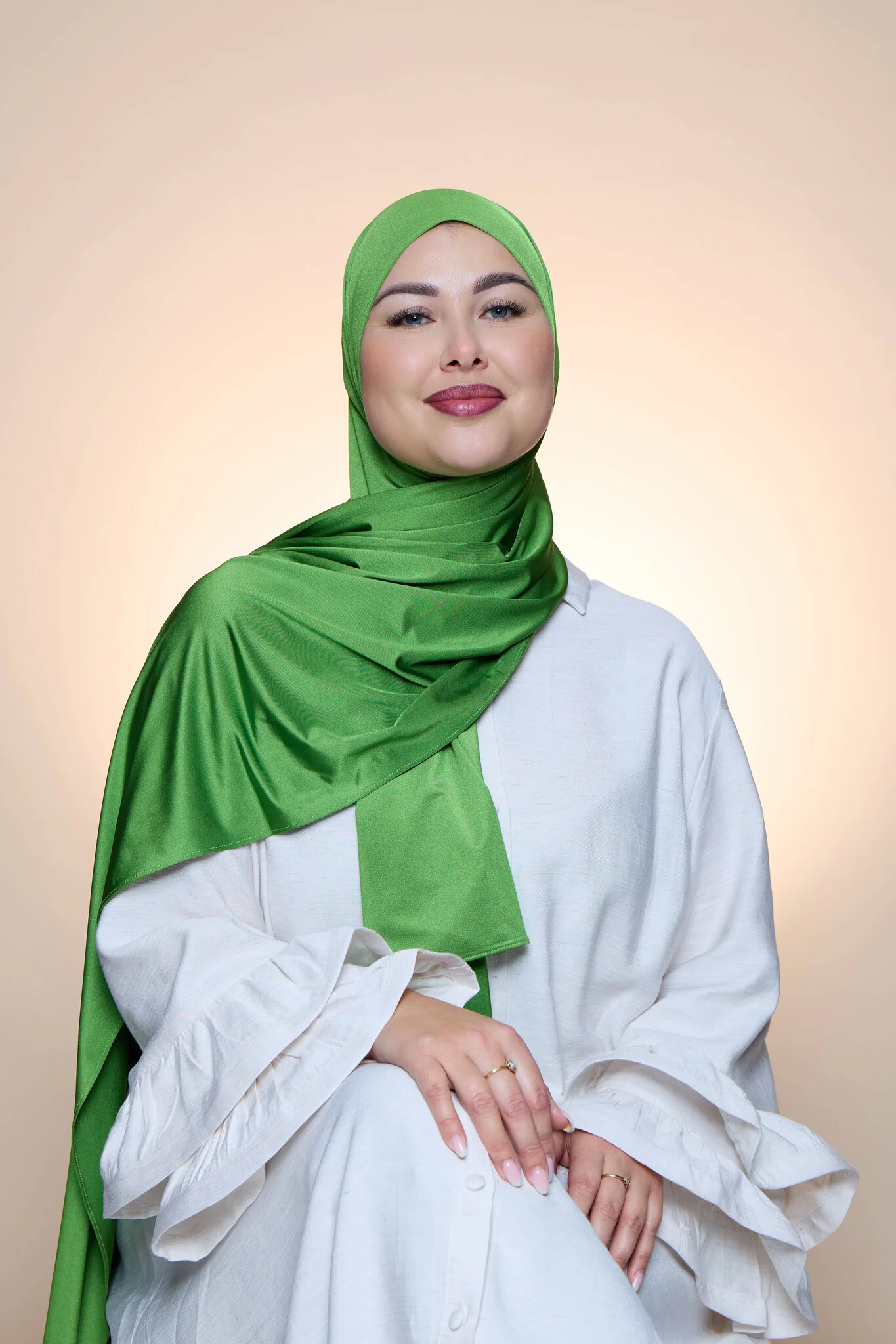 Hijab Premium Satin  Mae Green - Image 2