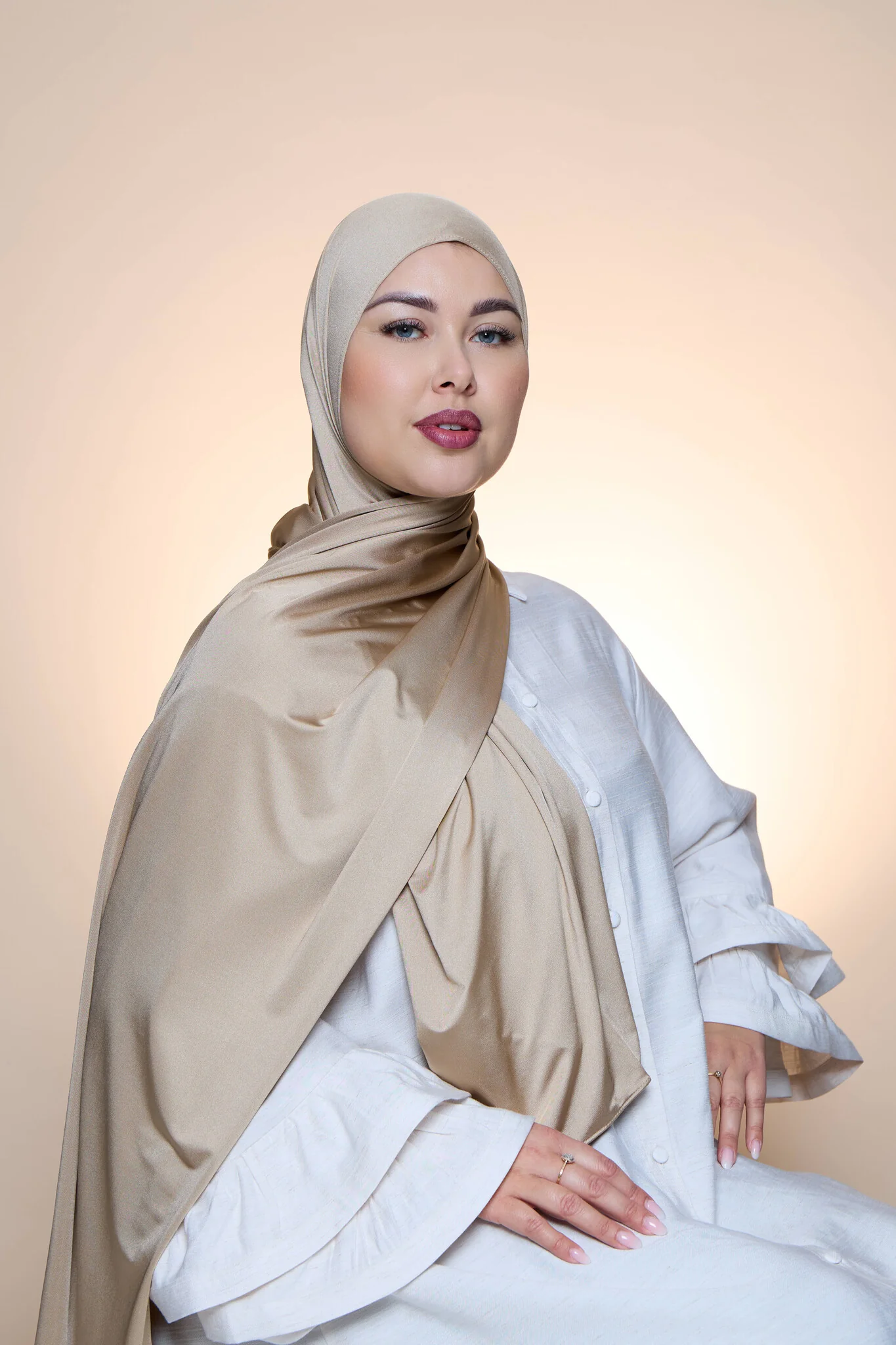 Hijab Premium Satin  Mae Nude - Image 3