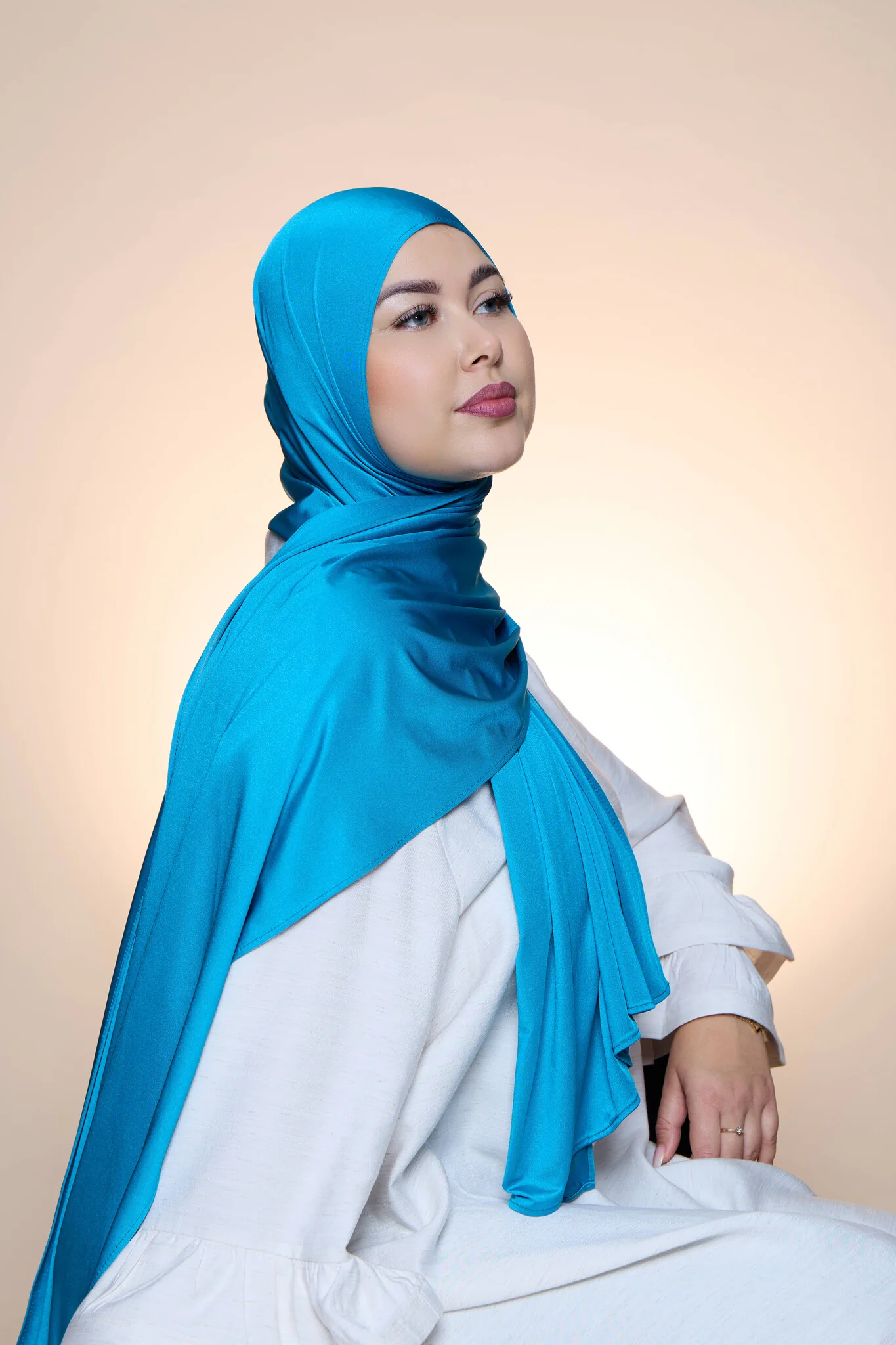 Hijab Premium Satin  Mae  Sky Blue - Image 3