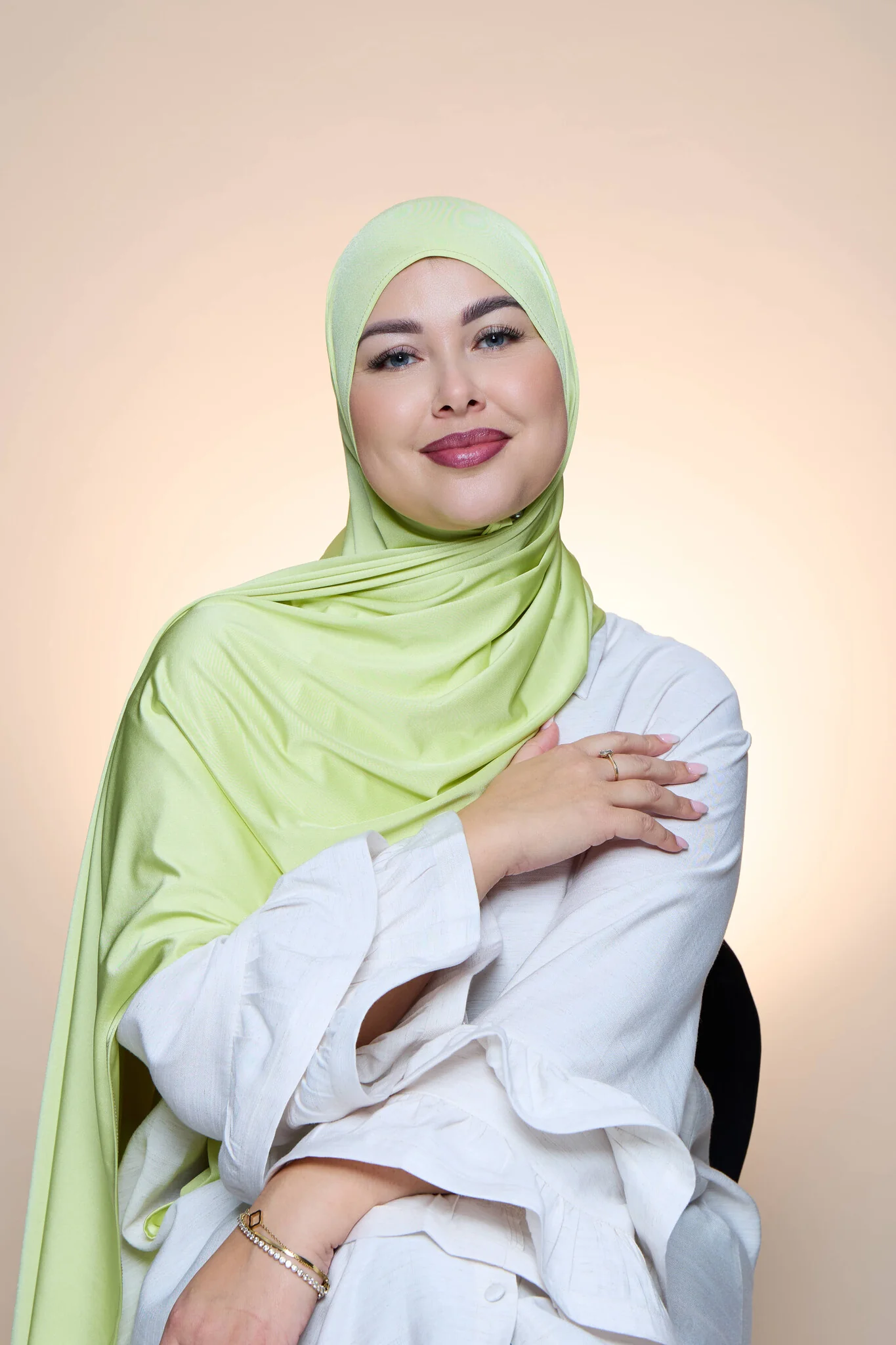 Hijab Premium Satin  Mae Tea Green - Image 2
