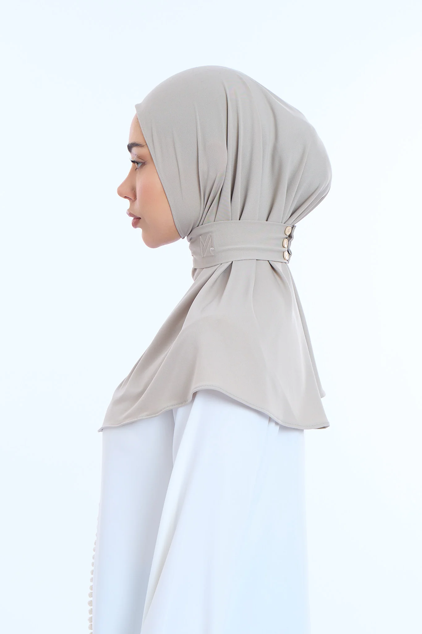 Instant Hijab Premium I Soft Greige - Image 3