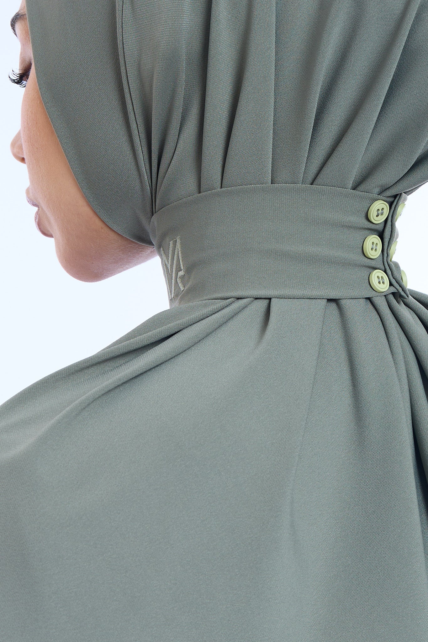 Instant Hijab Premium II Forest Khaki - Image 4