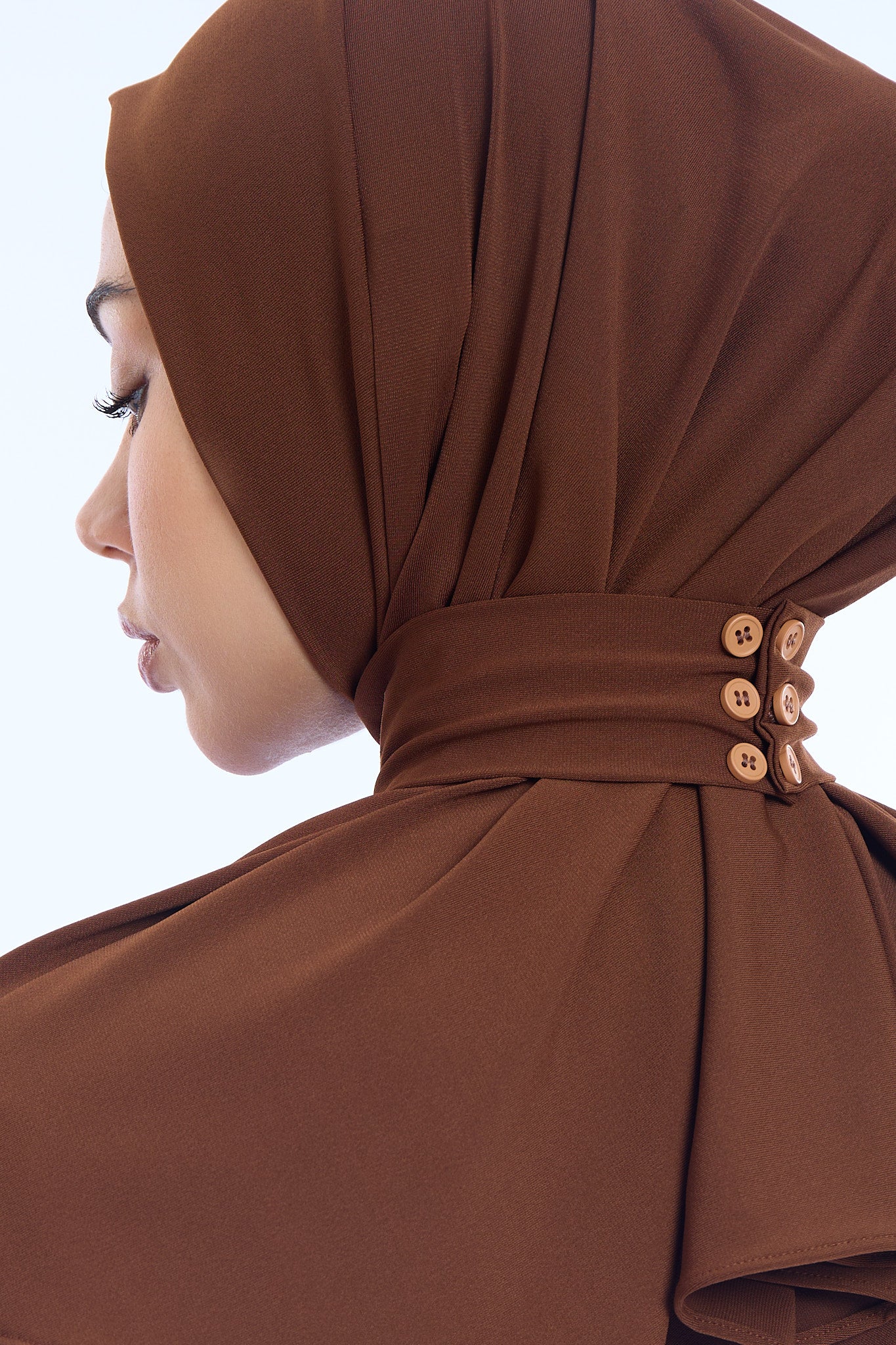 Instant Hijab Premium II Dark Chocolate - Image 3