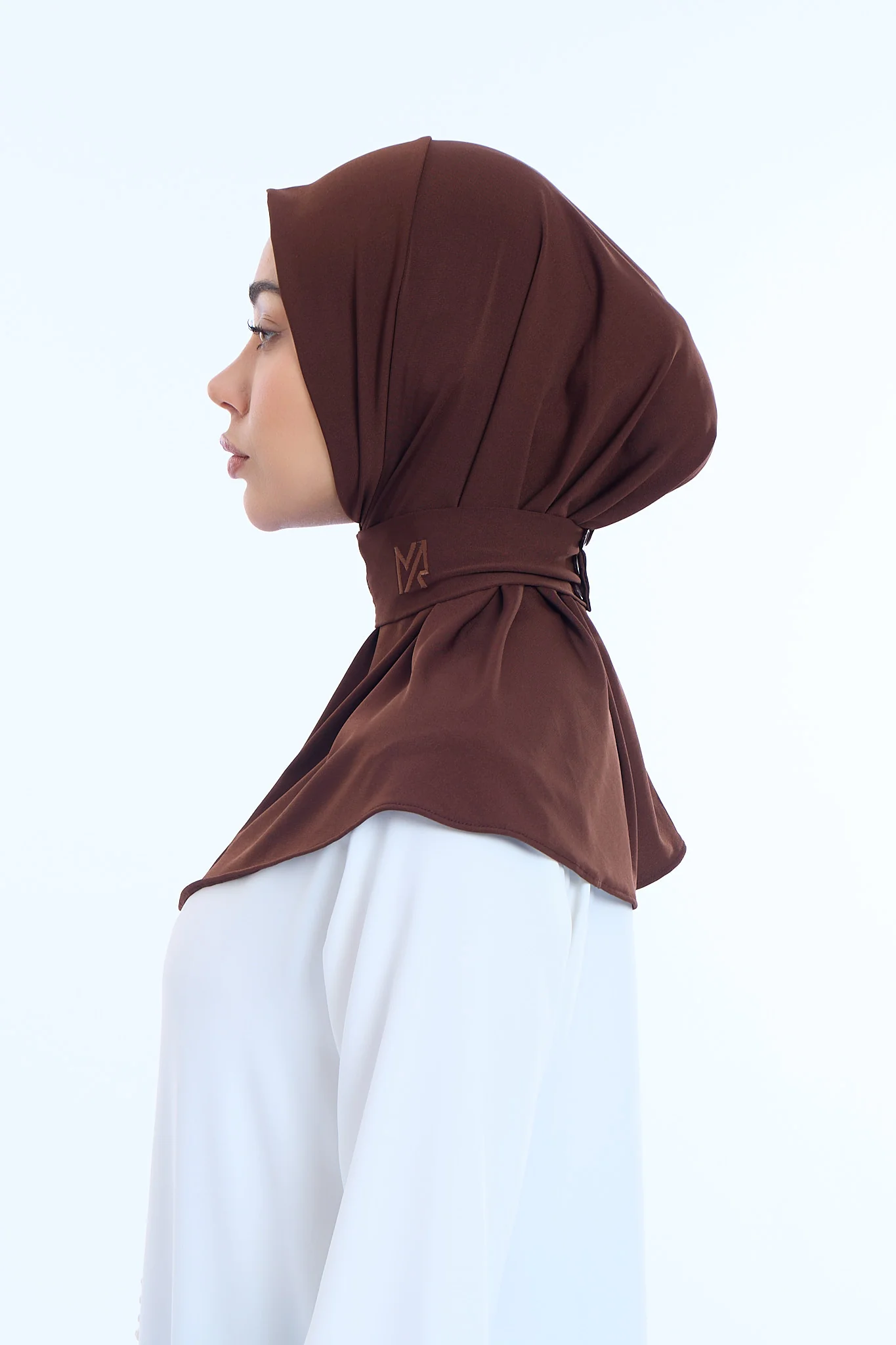 Instant Hijab Premium II Espresso Brown - Image 3