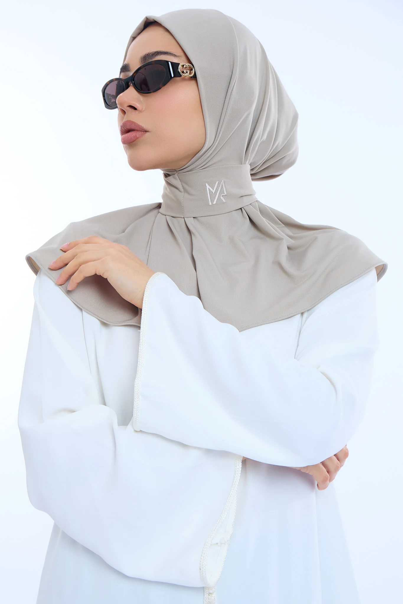 Instant Hijab Premium II Soft Greige - Image 4