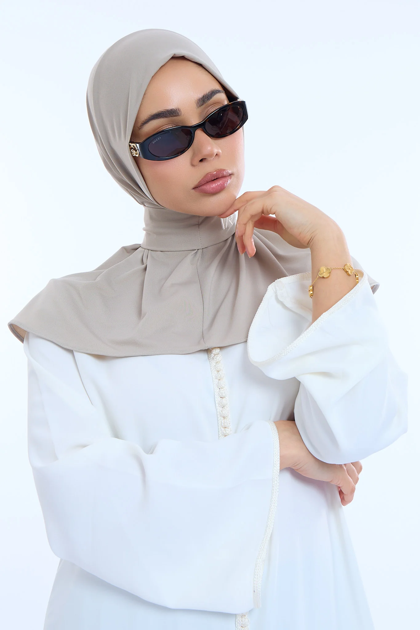 Instant Hijab Premium II Soft Greige - Image 5