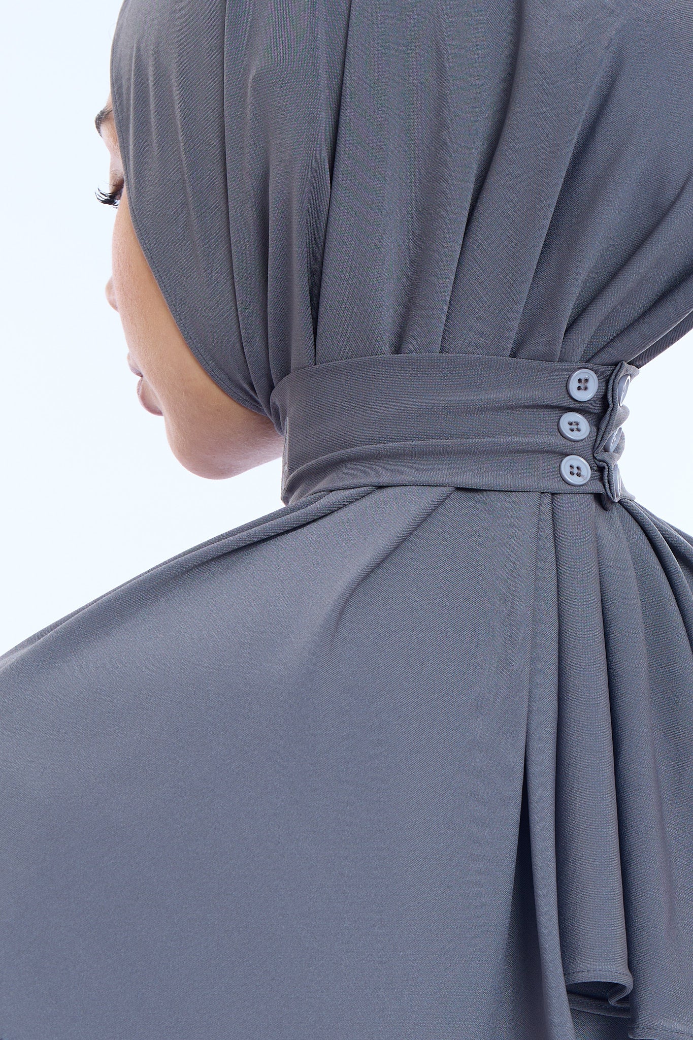 Instant Hijab Premium I Charcoal Blue - Image 4
