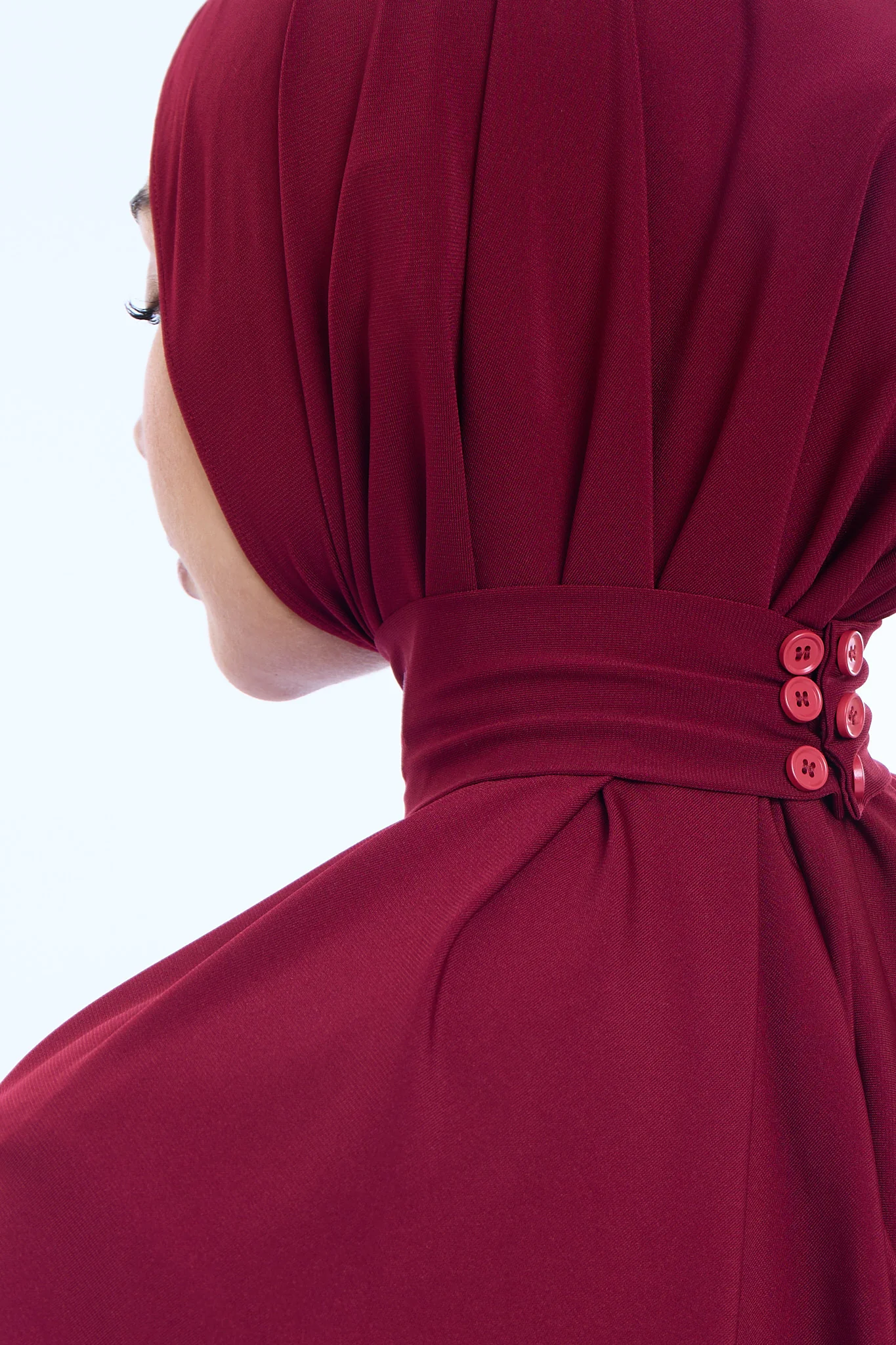 Instant Hijab Premium I Burgundy Wine - Image 4