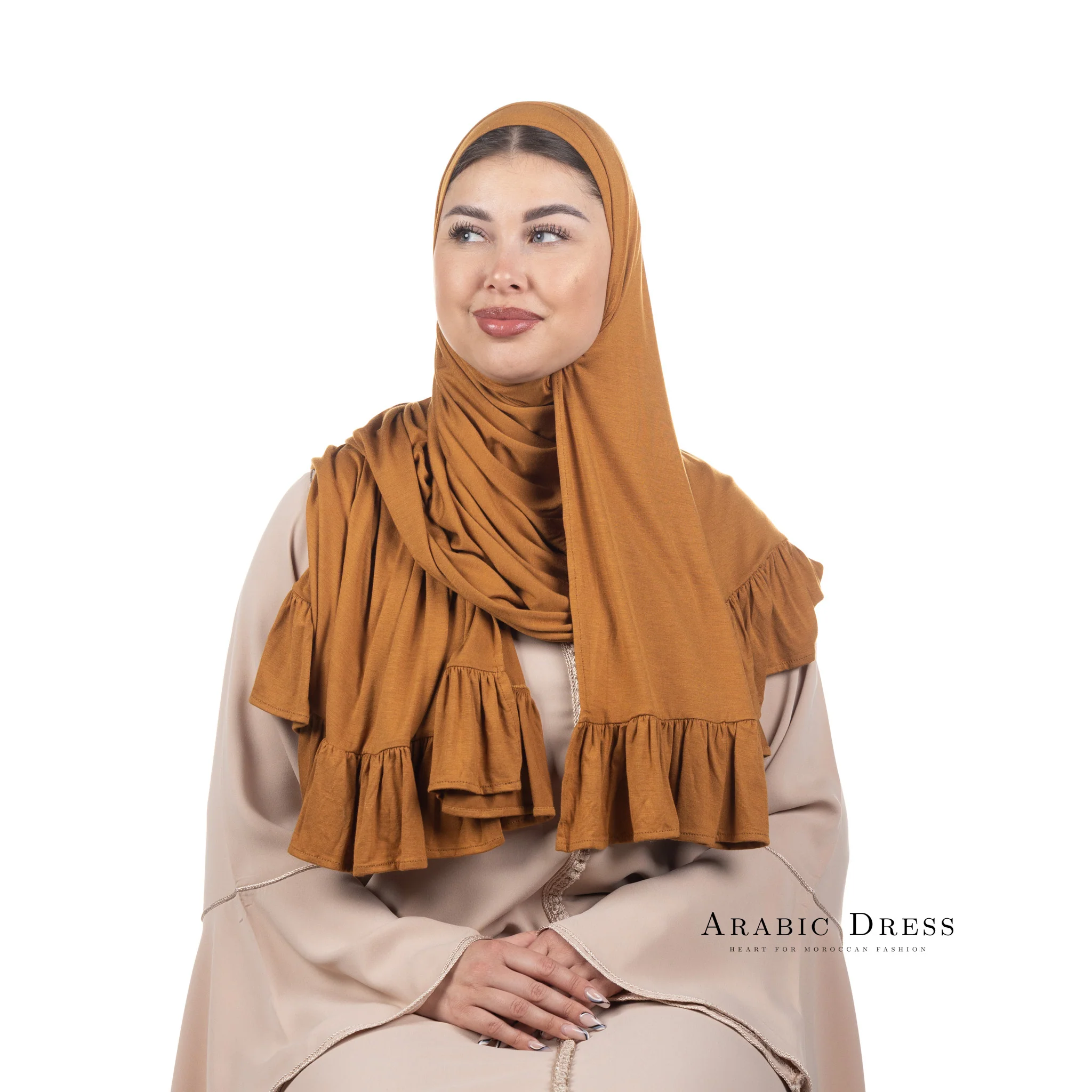 Jersey Hijab Luna Orchre Orange - Image 3