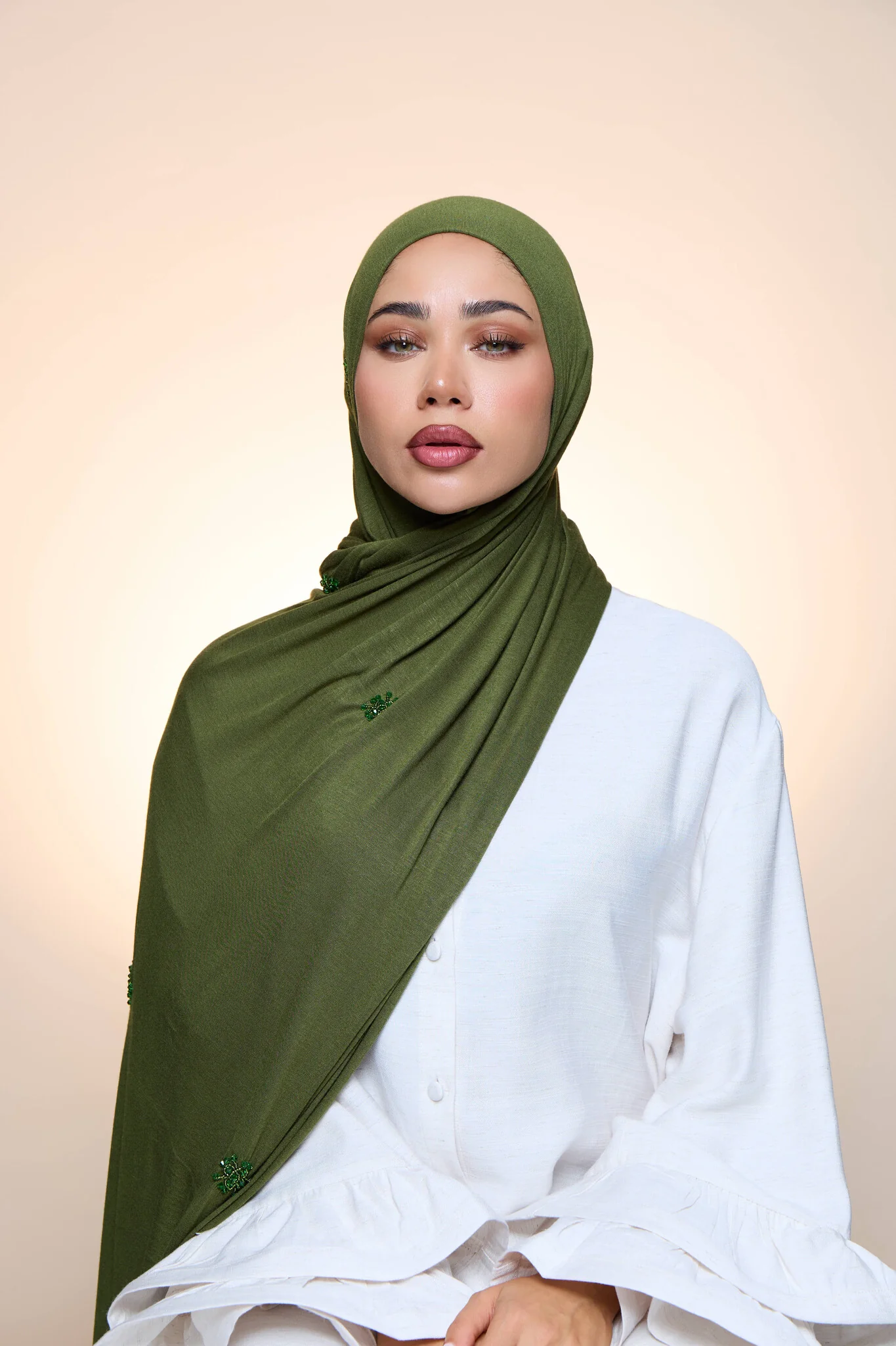 Jersey Hijab Zaya Forest Green - Image 2