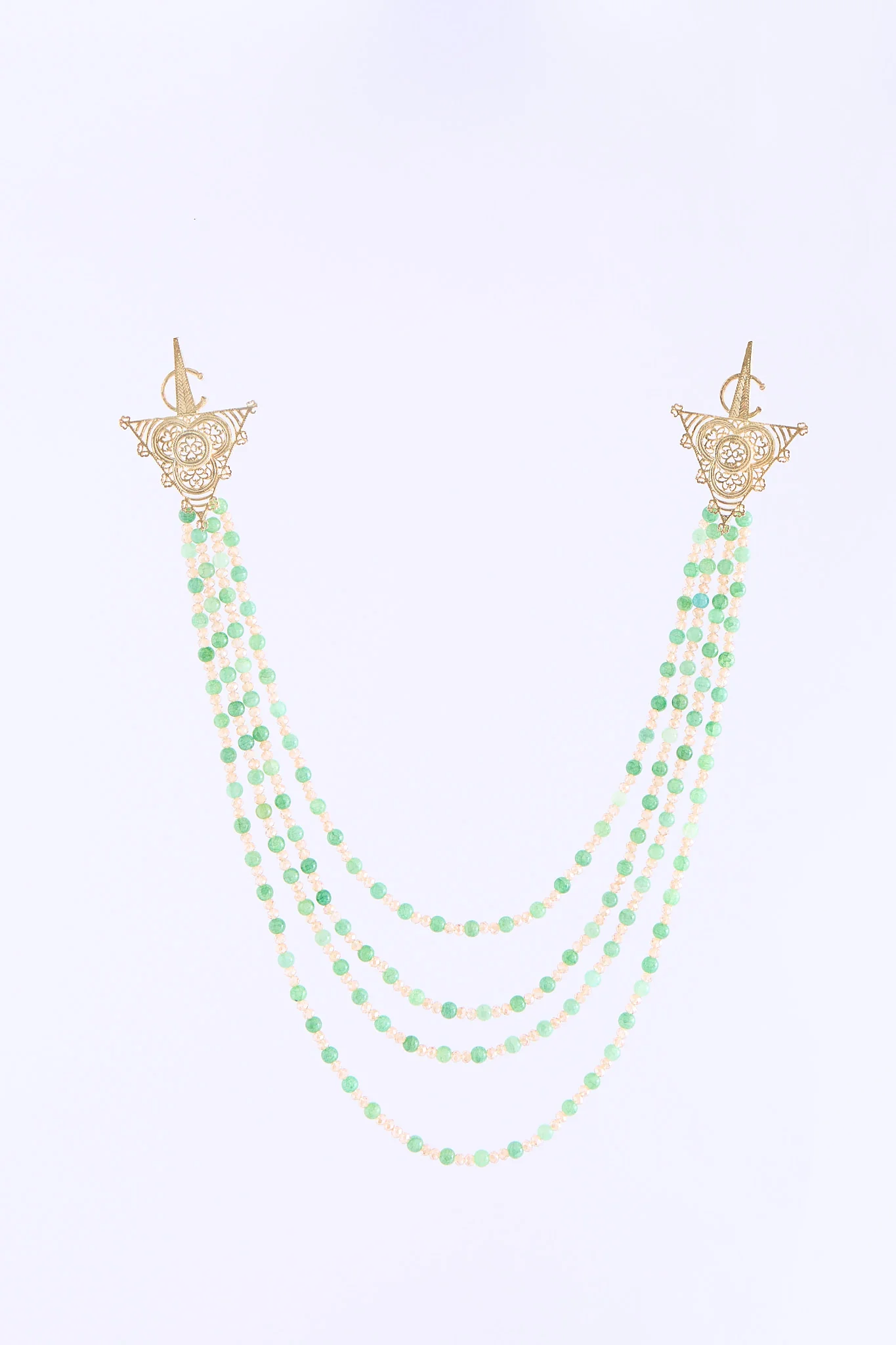 Shoulder necklace gold/green - Image 2