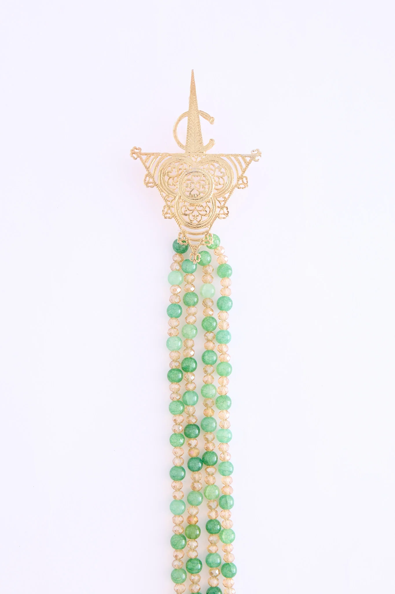 Shoulder necklace gold/green - Image 3