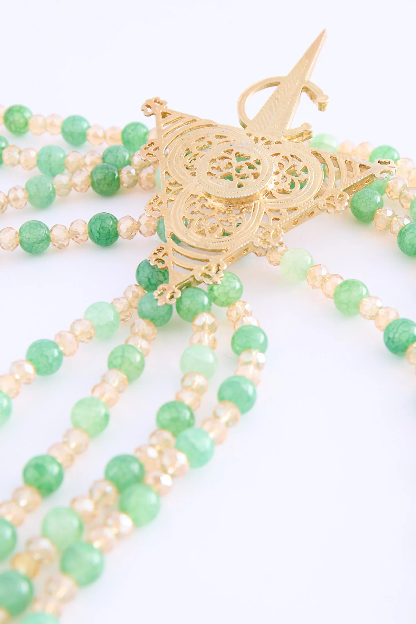 Shoulder necklace gold/green - Image 4