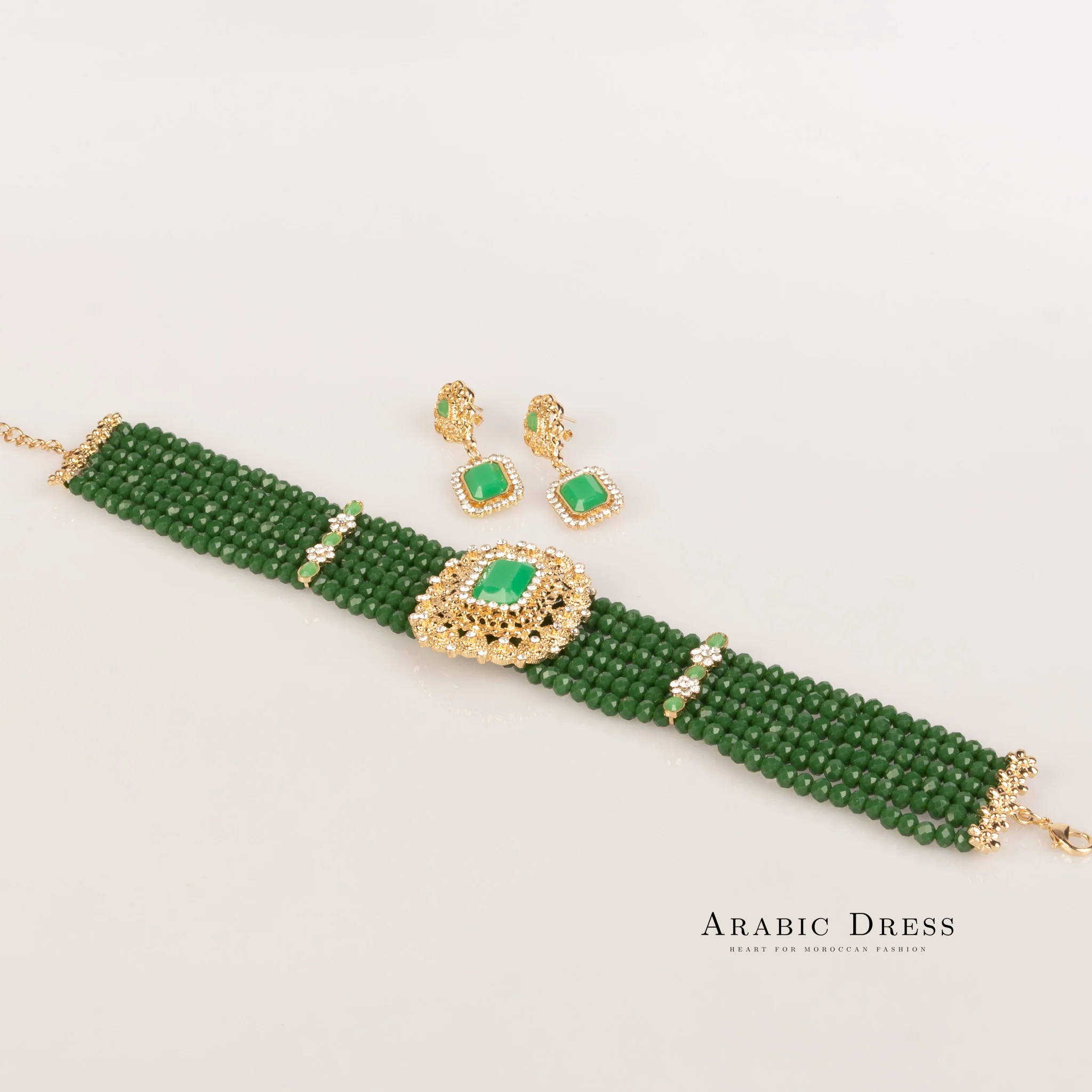 Nono pearl  green necklace set - Image 3
