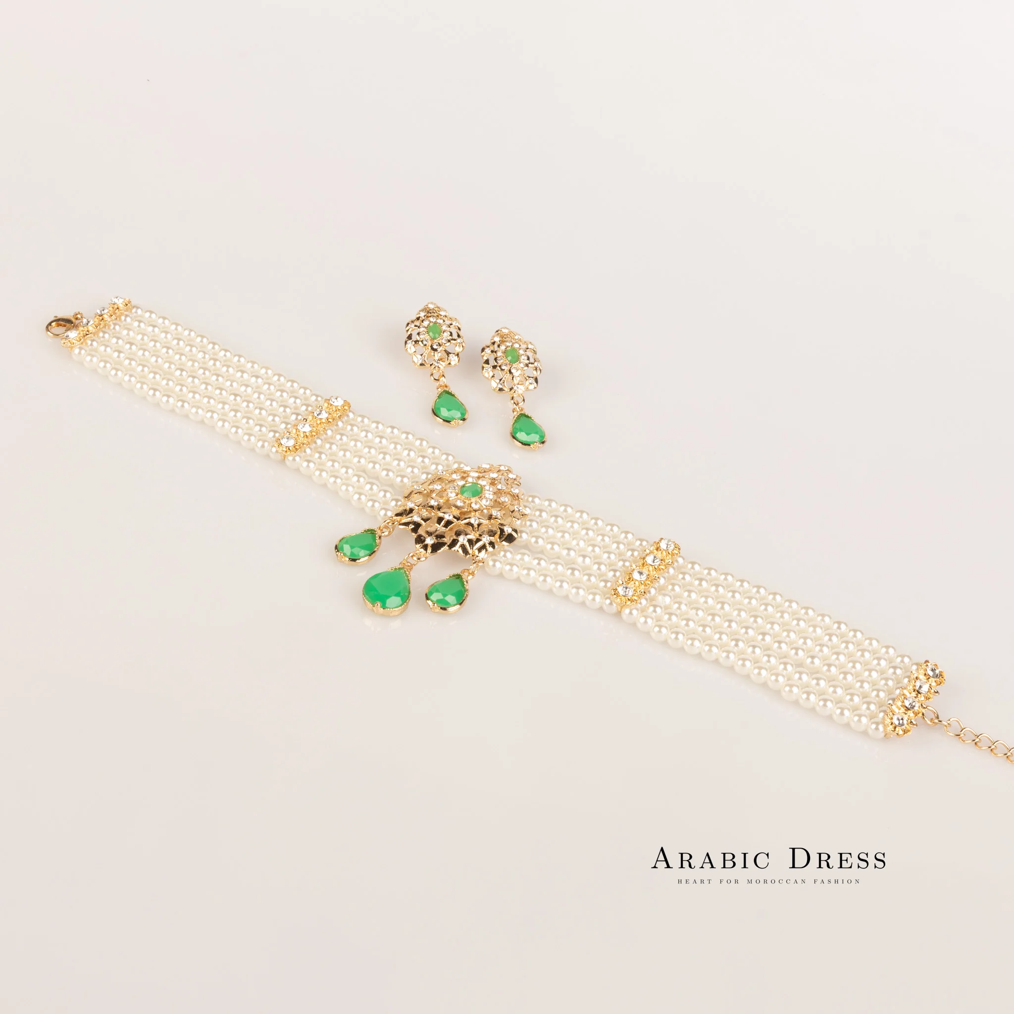pearl green  Necklace set Yuomi - Image 3