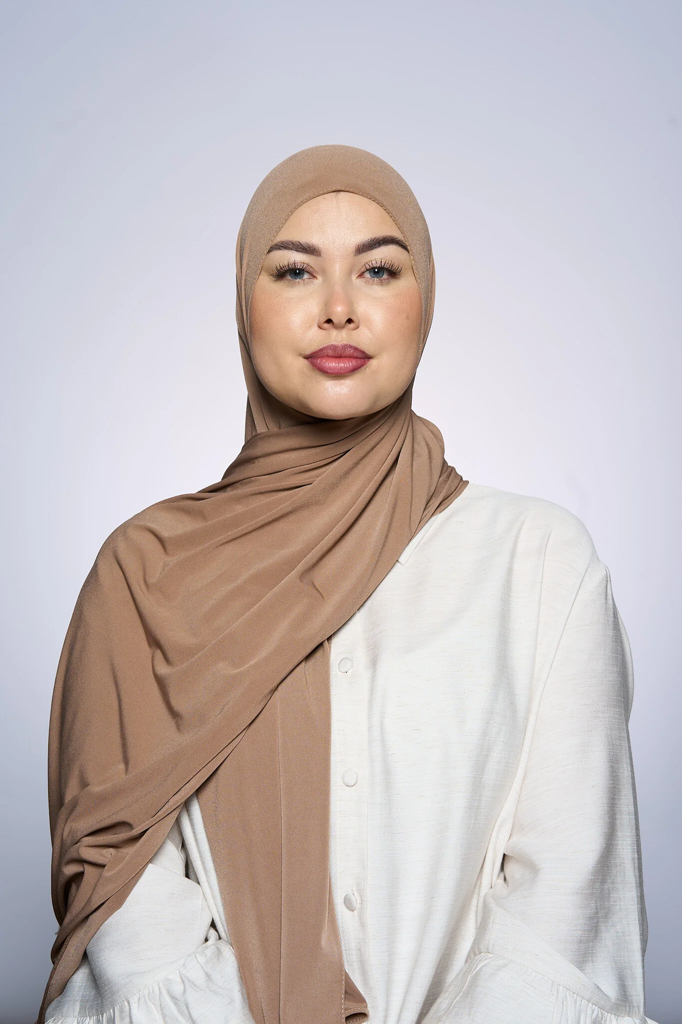 Premium Jersey Hijab Fin -  Cacao
