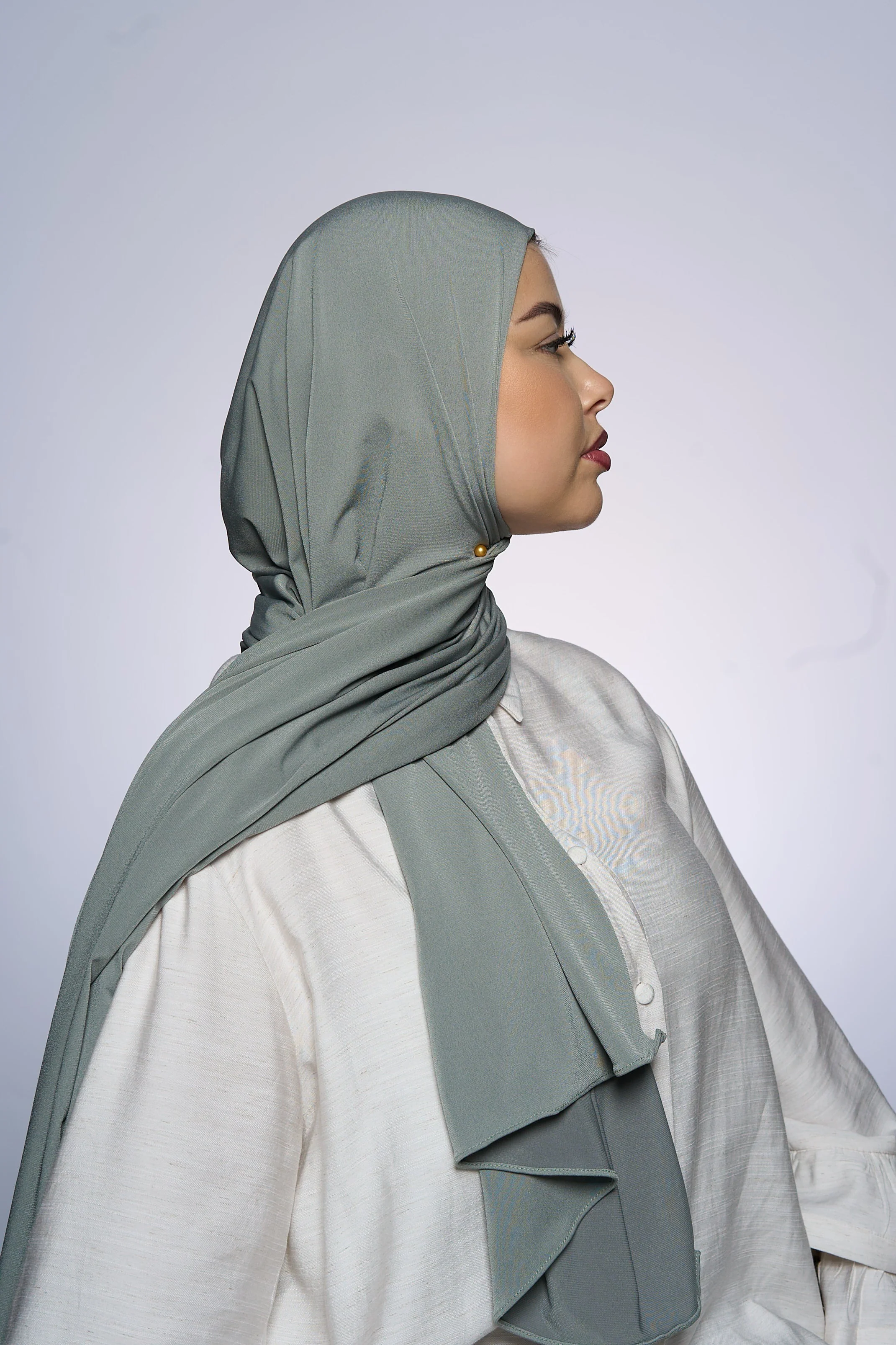 Premium Jersey Hijab Fin - Latte Medium - Image 3