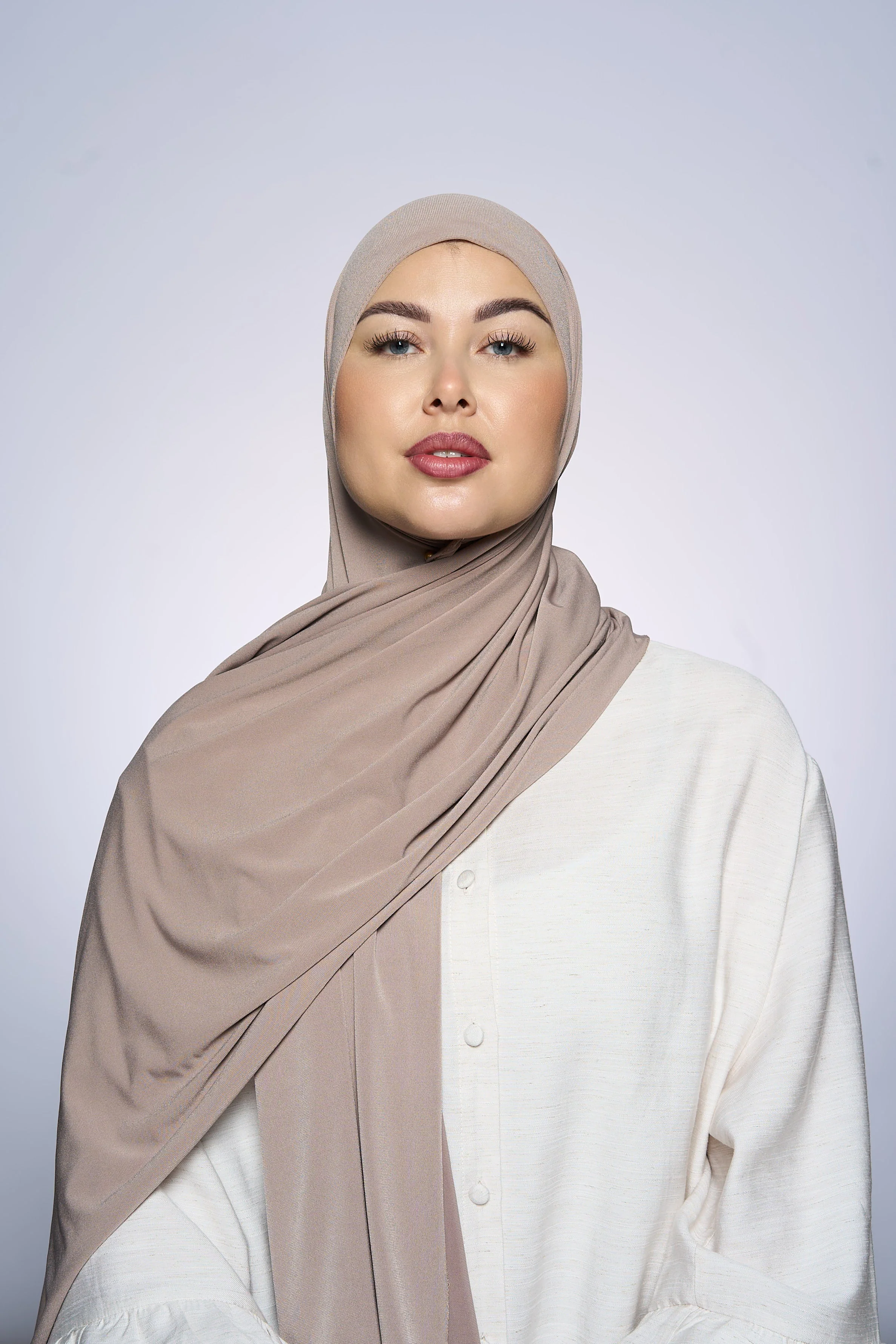 Premium Jersey Hijab Fin - Light Grape - Image 2