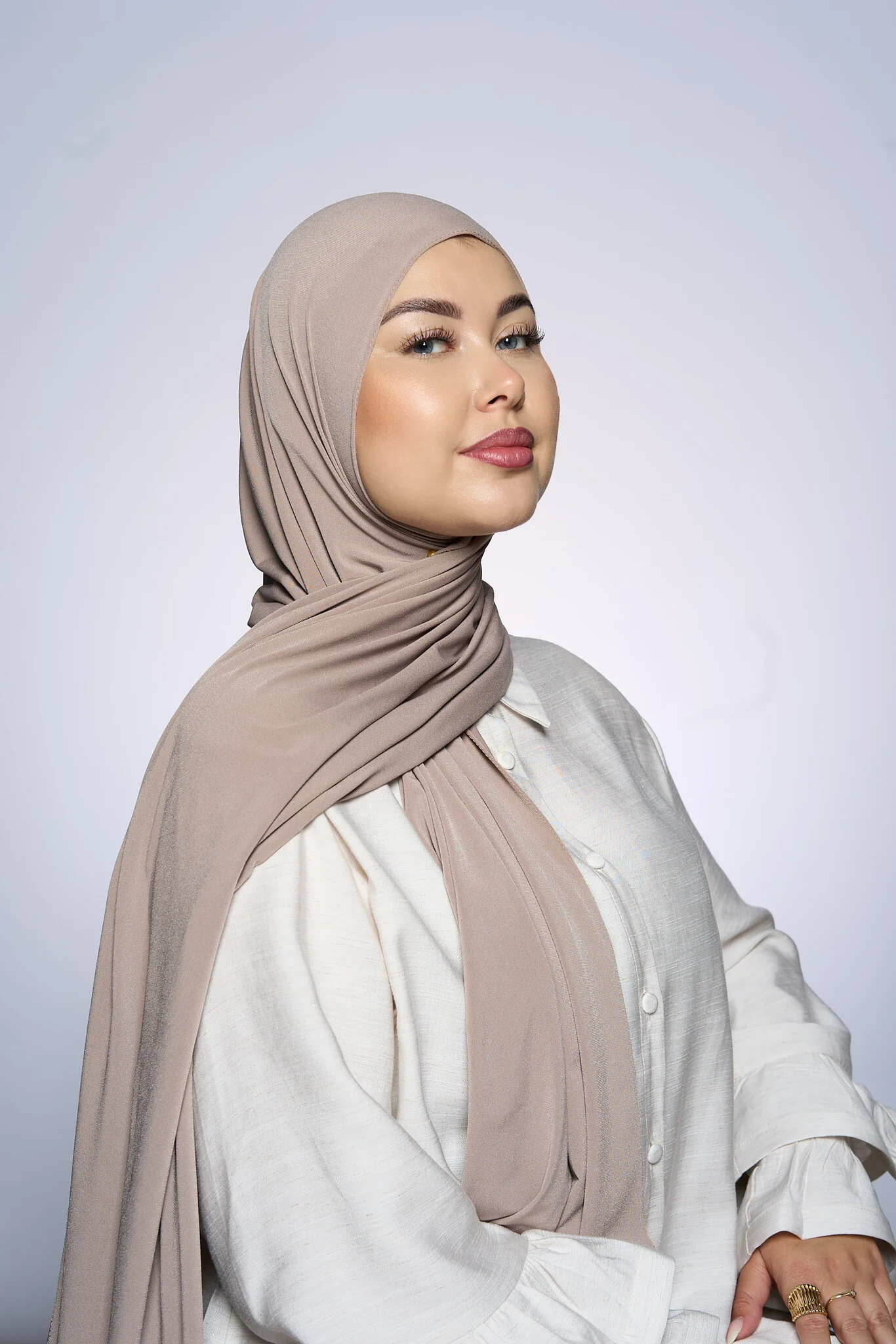 Premium Jersey Hijab Fin -  Light Grape