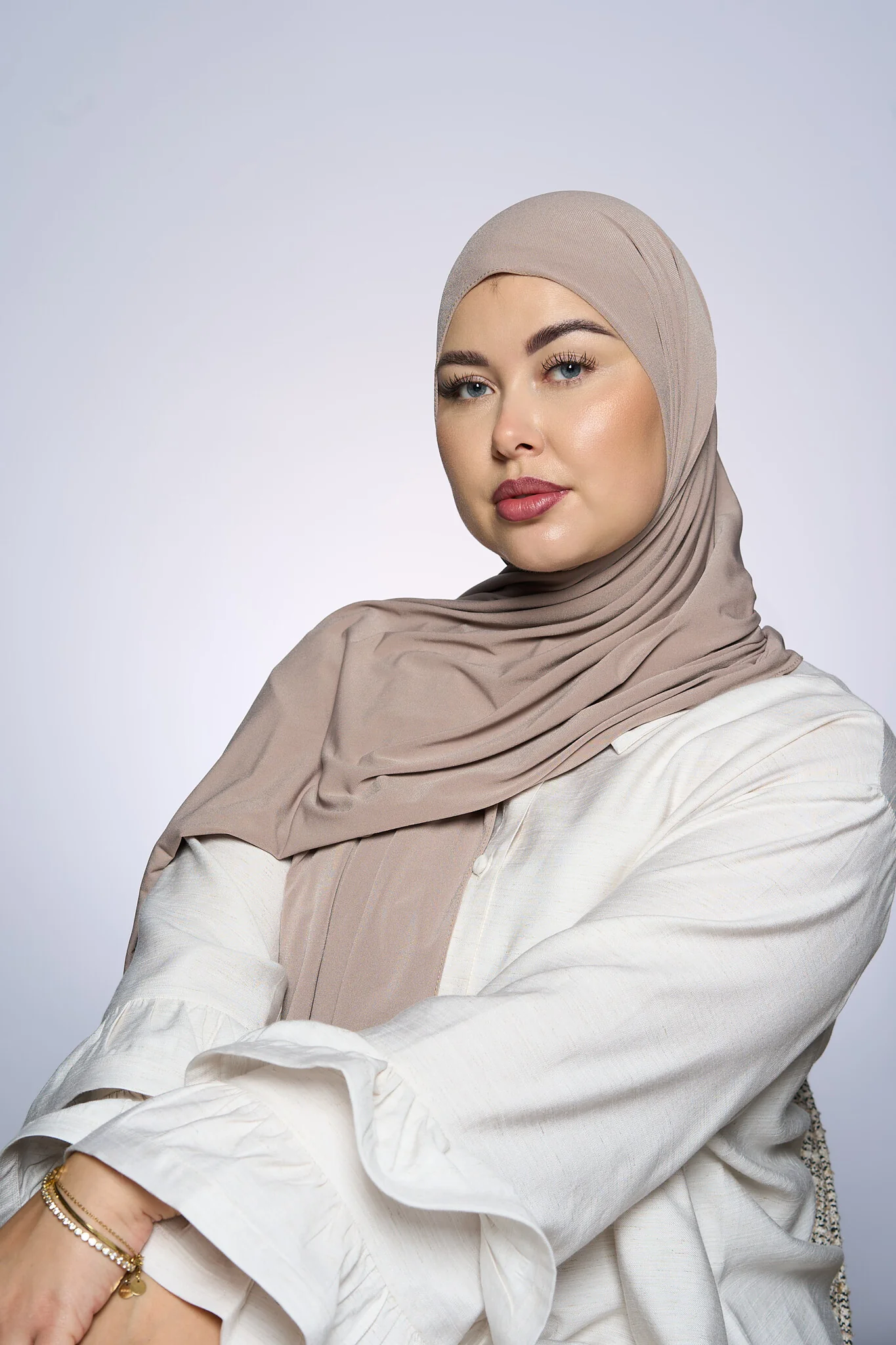 Premium Jersey Hijab Fin -  Light Grape - Image 2