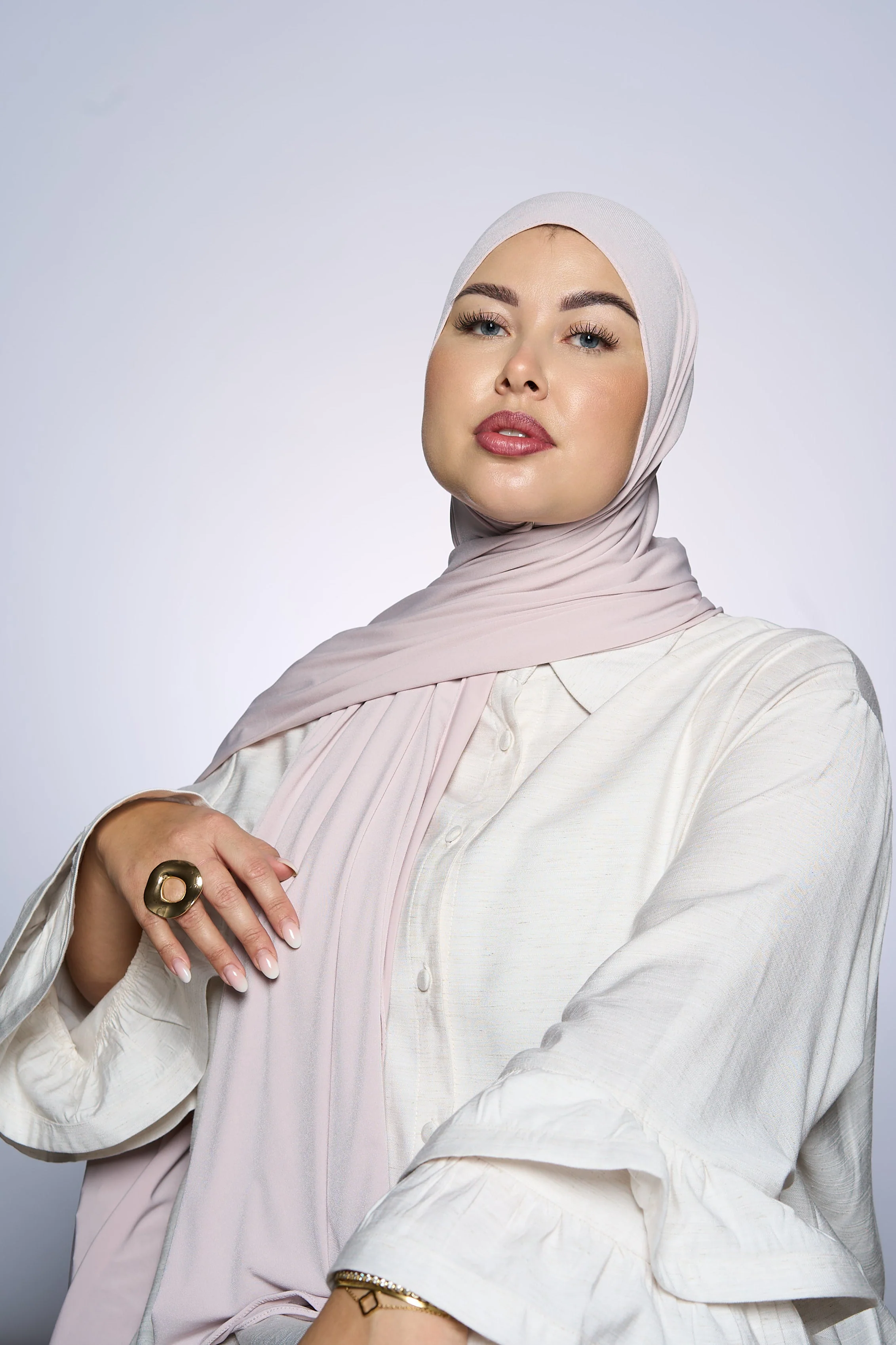 Premium Jersey Hijab Fin - Light Parel - Image 3