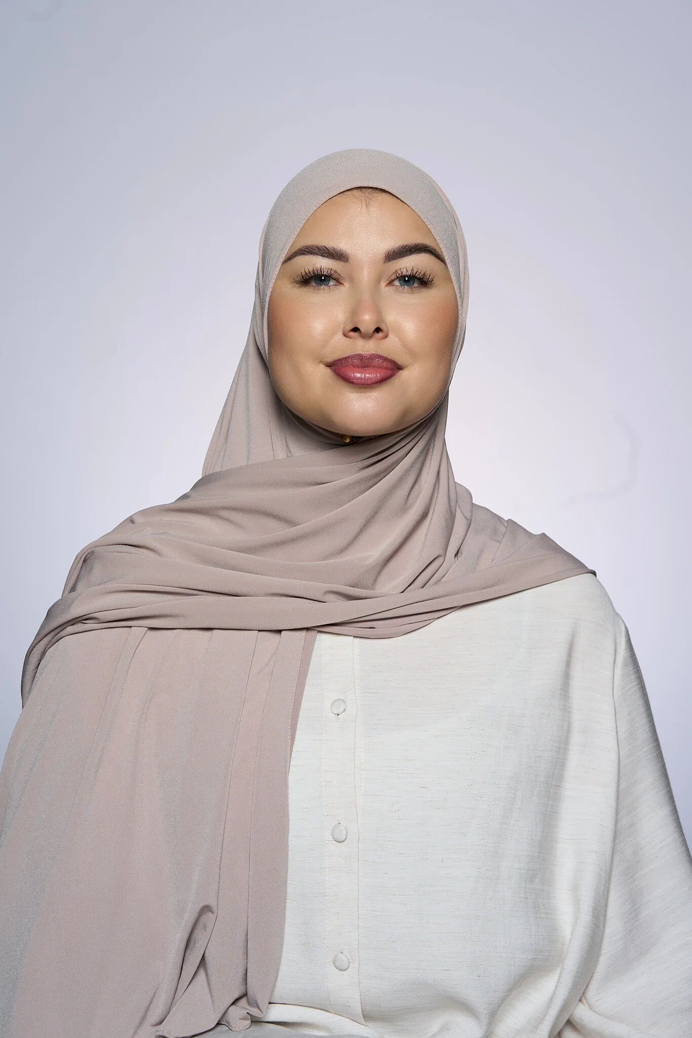 Premium Jersey Hijab Fin -  Light Peach - Image 3