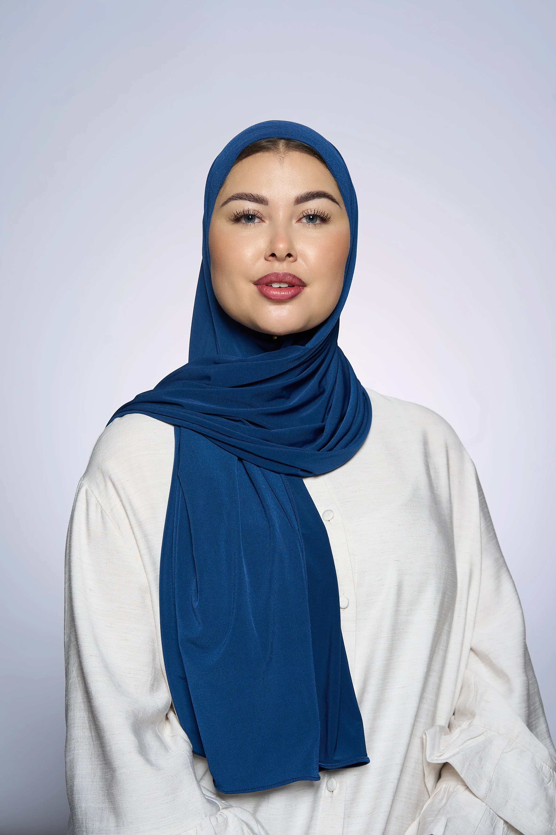 Premium Jersey Hijab Fin - Oxfordblue - Image 3