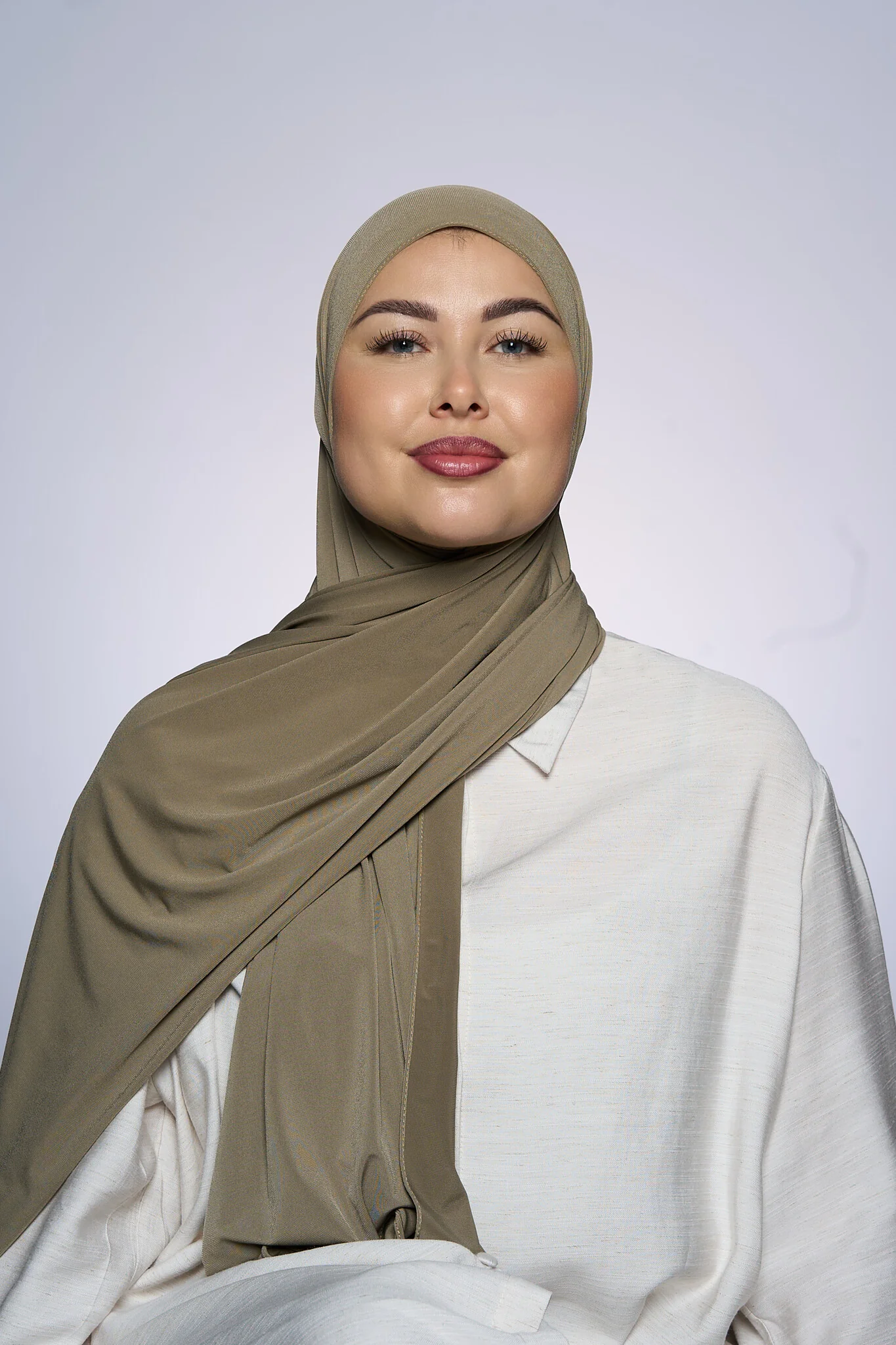 Premium Jersey Hijab Fin -  Oyster Green - Image 3