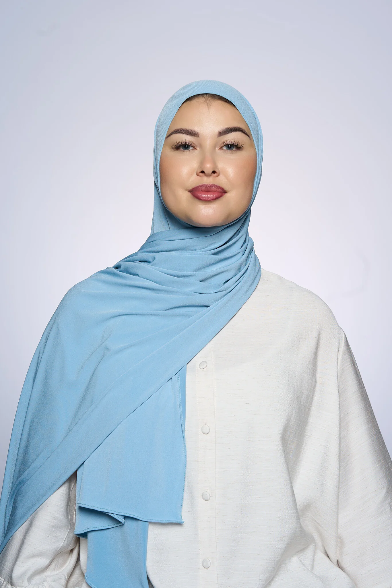 Premium Jersey Hijab Fin -   Sea Gray - Image 3