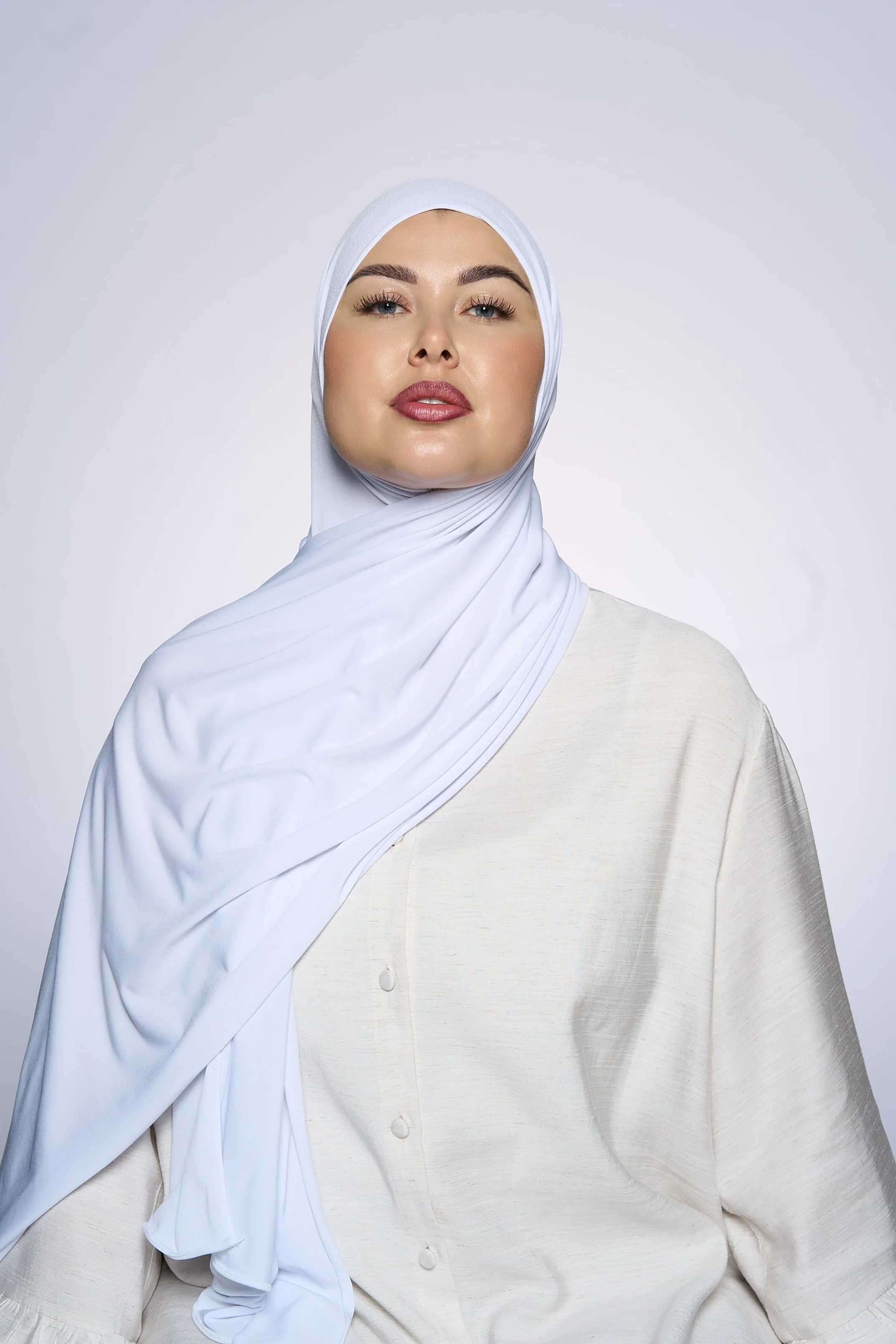 Premium Jersey Hijab Fin - White - Image 3