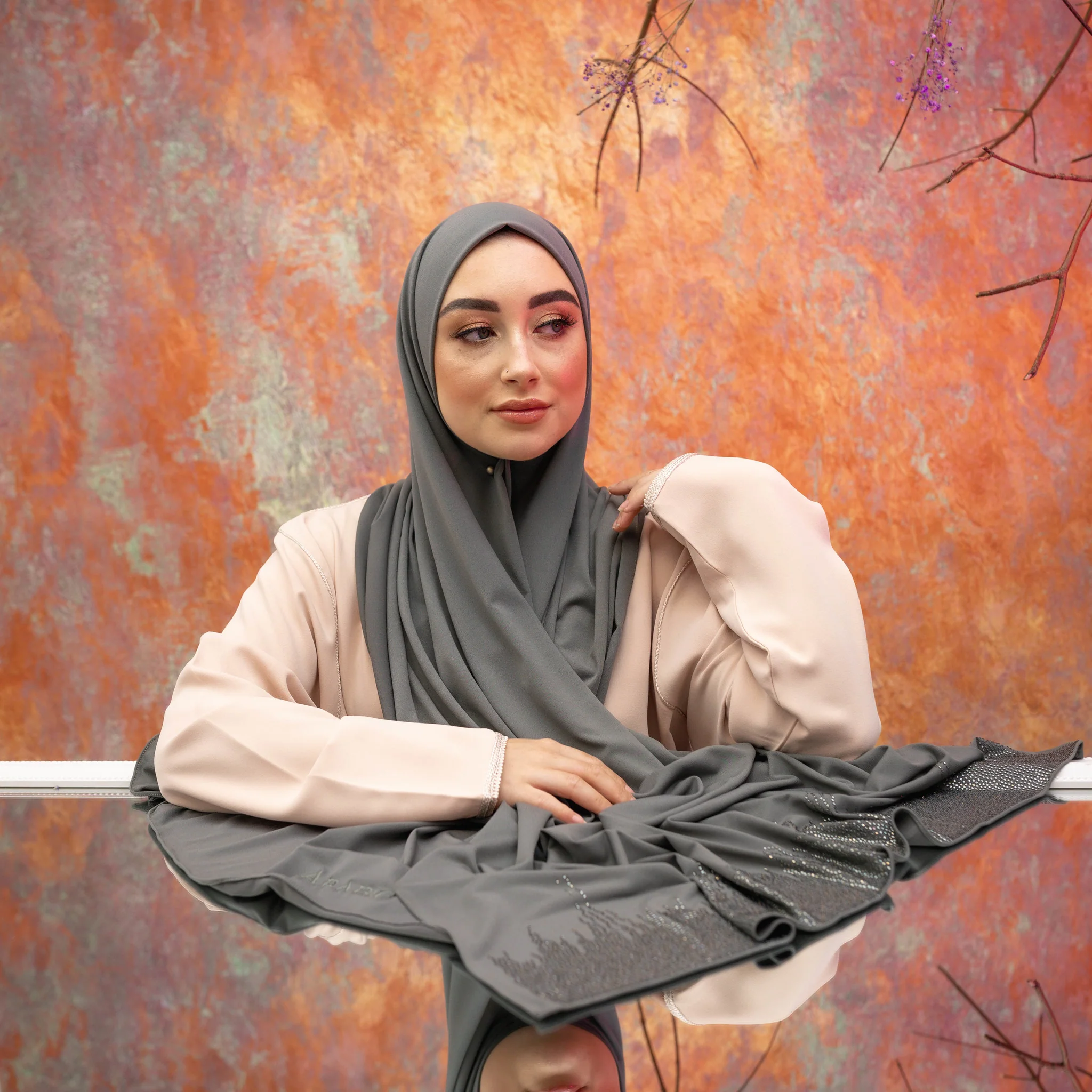 PREMIUM JERSEY HIJAB LIA - TAUPE GRAY - Image 5