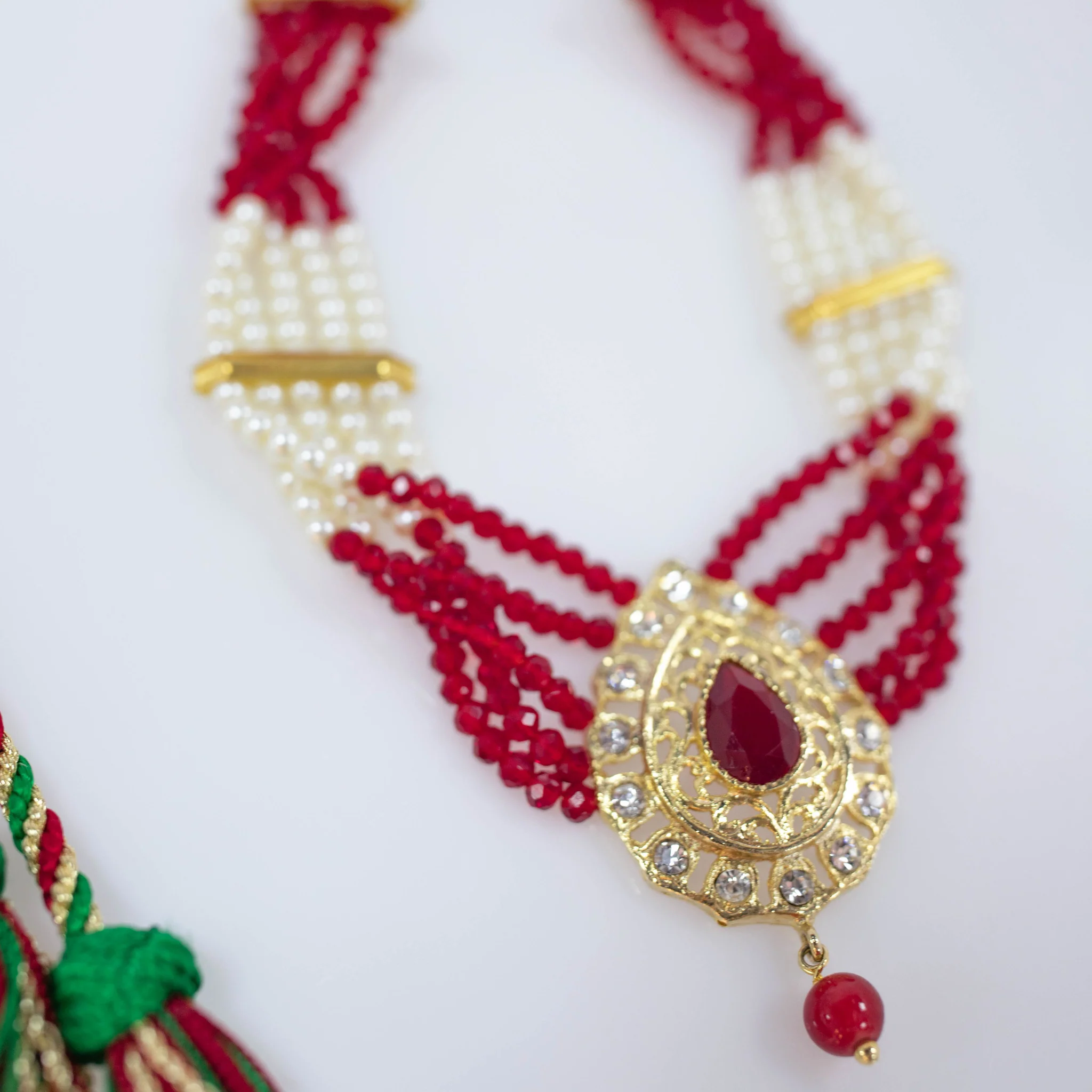 RED WHITE PEARL NECKLACE AMSA - Image 4