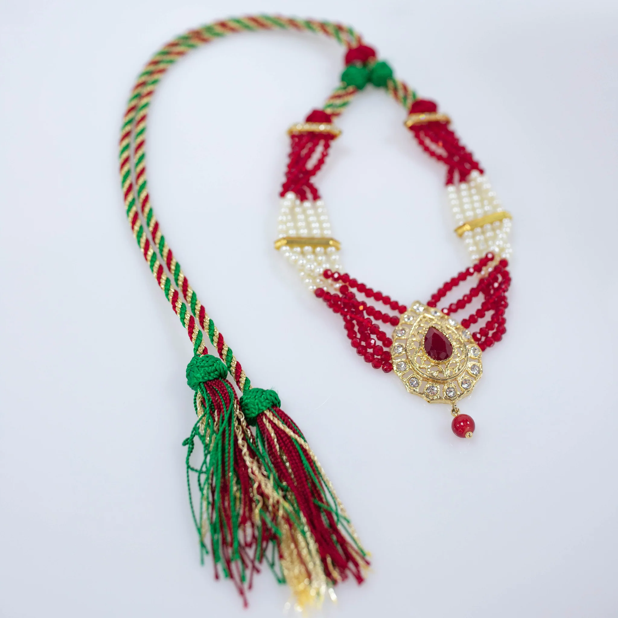 RED WHITE PEARL NECKLACE AMSA - Image 5