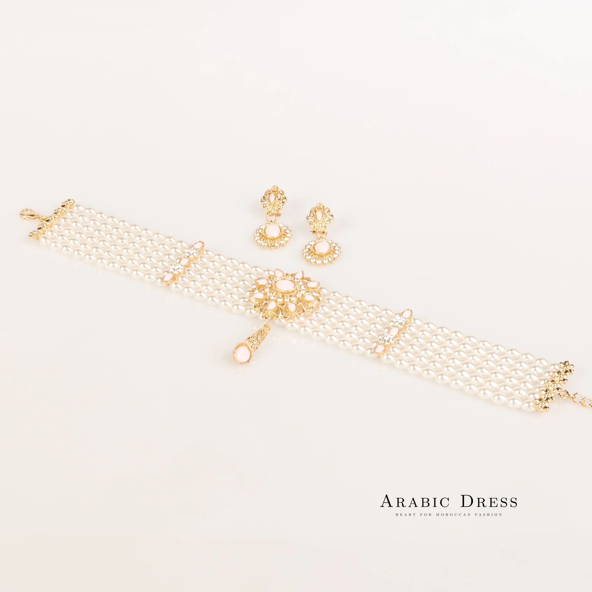 Sisi pearl  pink necklace set - Image 3